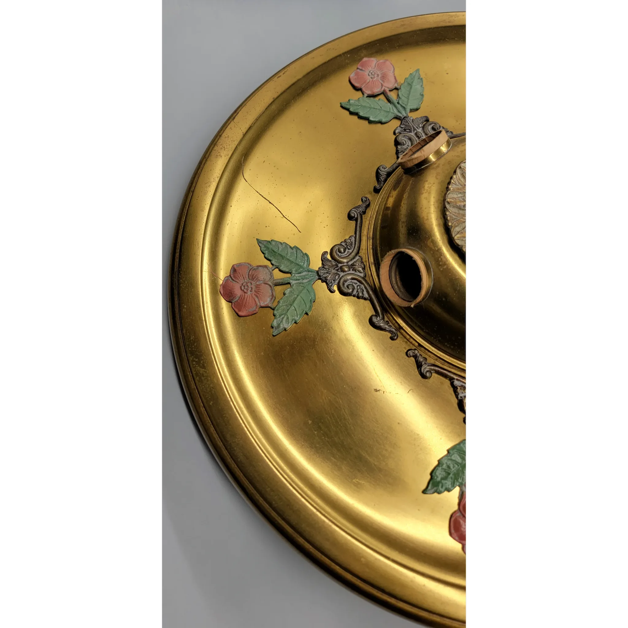 Antique Beardslee Flush Mount Brass 5 Light Fixture - View 6
