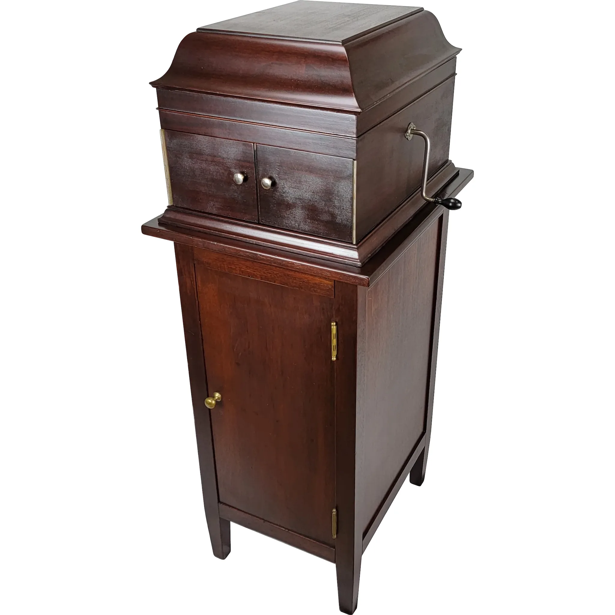 Antique 1914 Victor Victrola VV-IX Phonograph & Record Cabinet - Mahogany