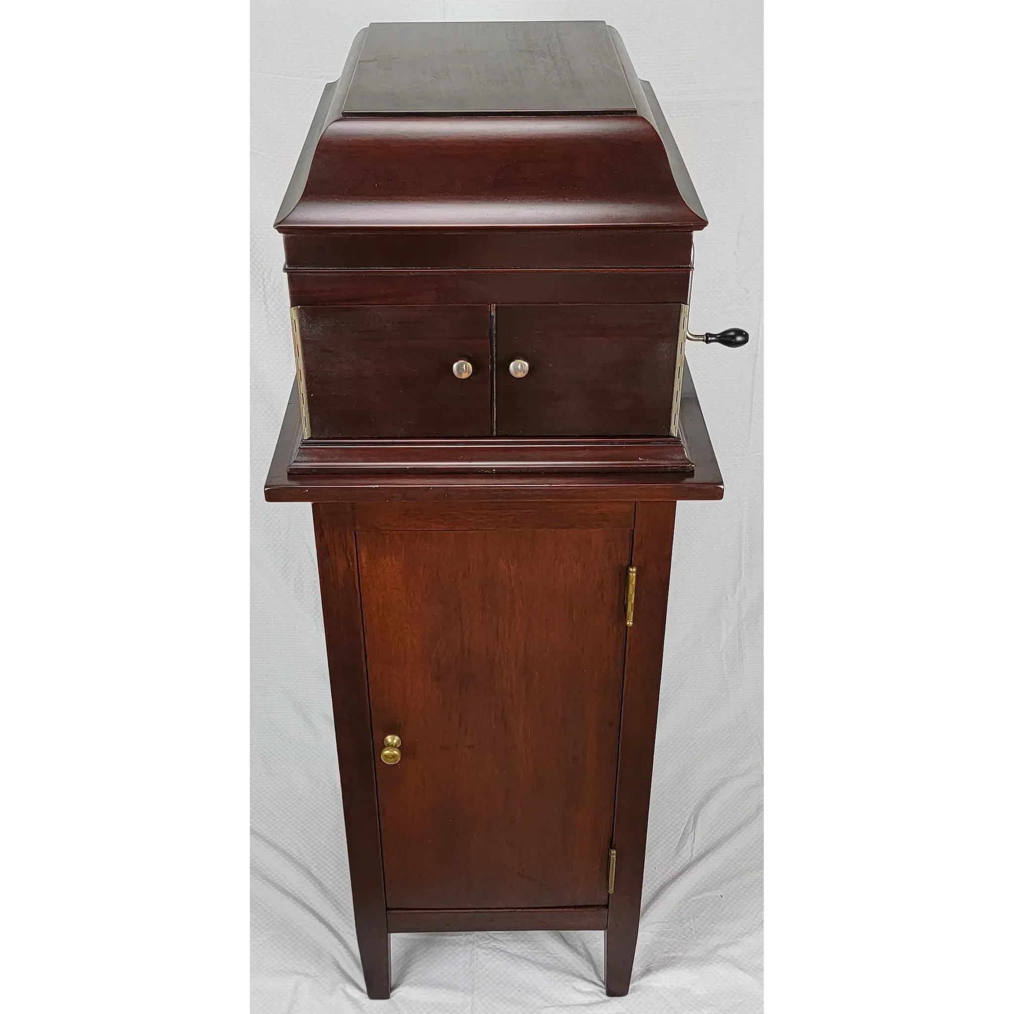 Antique 1914 Victor Victrola VV-IX Phonograph & Record Cabinet - Mahogany - View 4