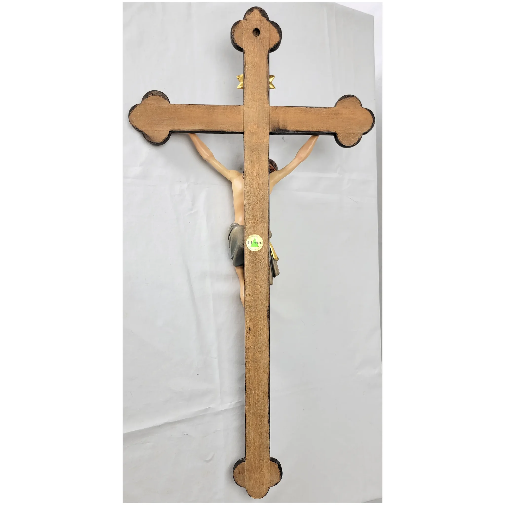Vintage PEMA Carved Wood Crucifix 27" - View 8