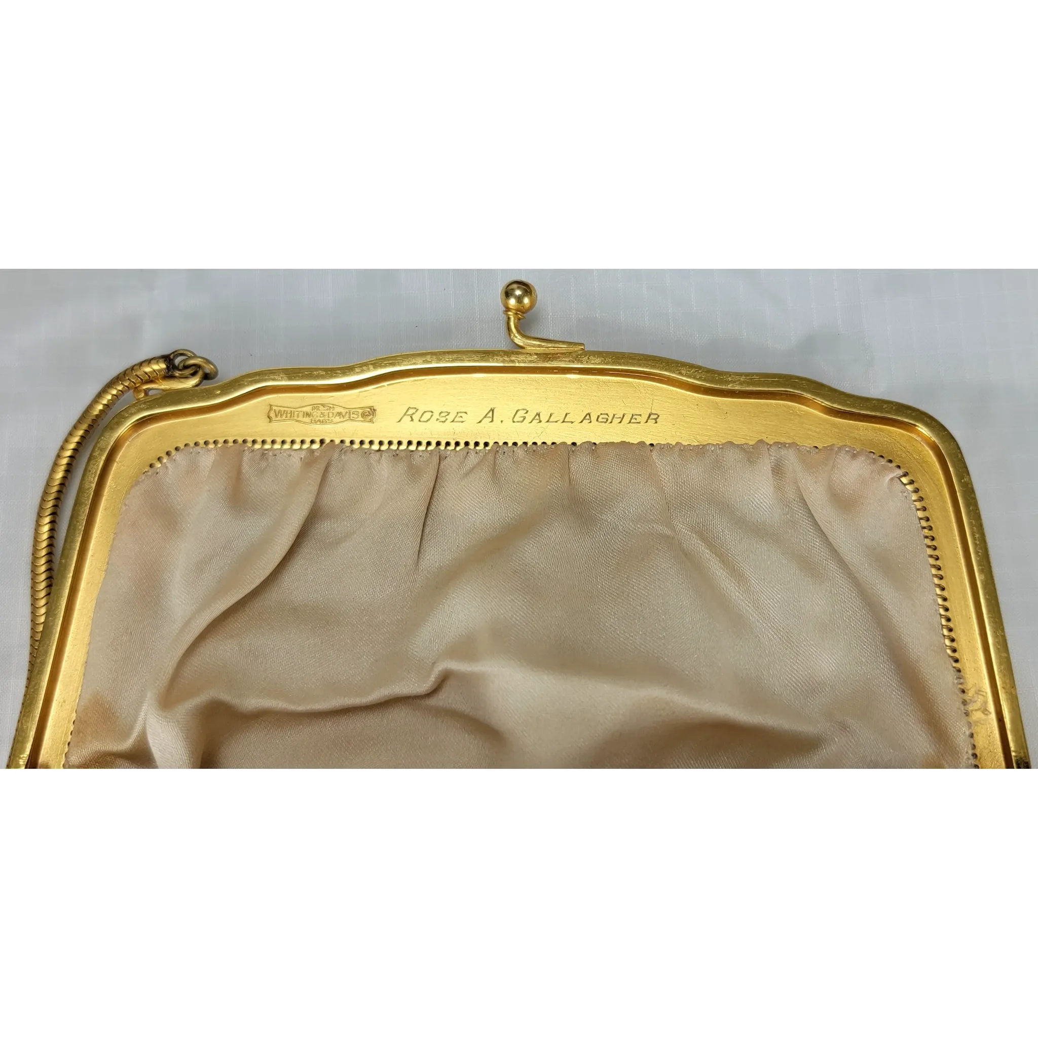 Art Deco Whiting & Davis Mesh Purse - Floral - View 11
