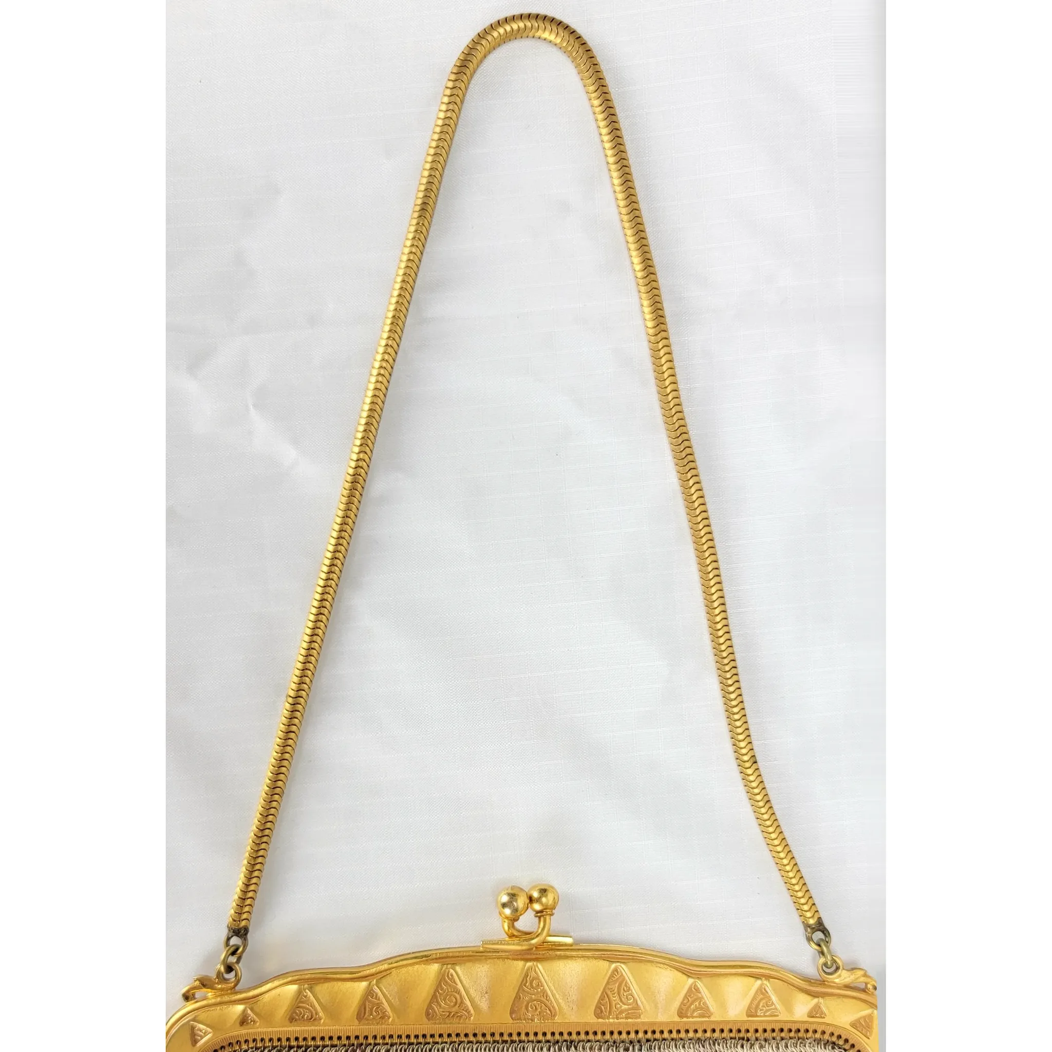 Art Deco Whiting & Davis Mesh Purse - Floral - View 4