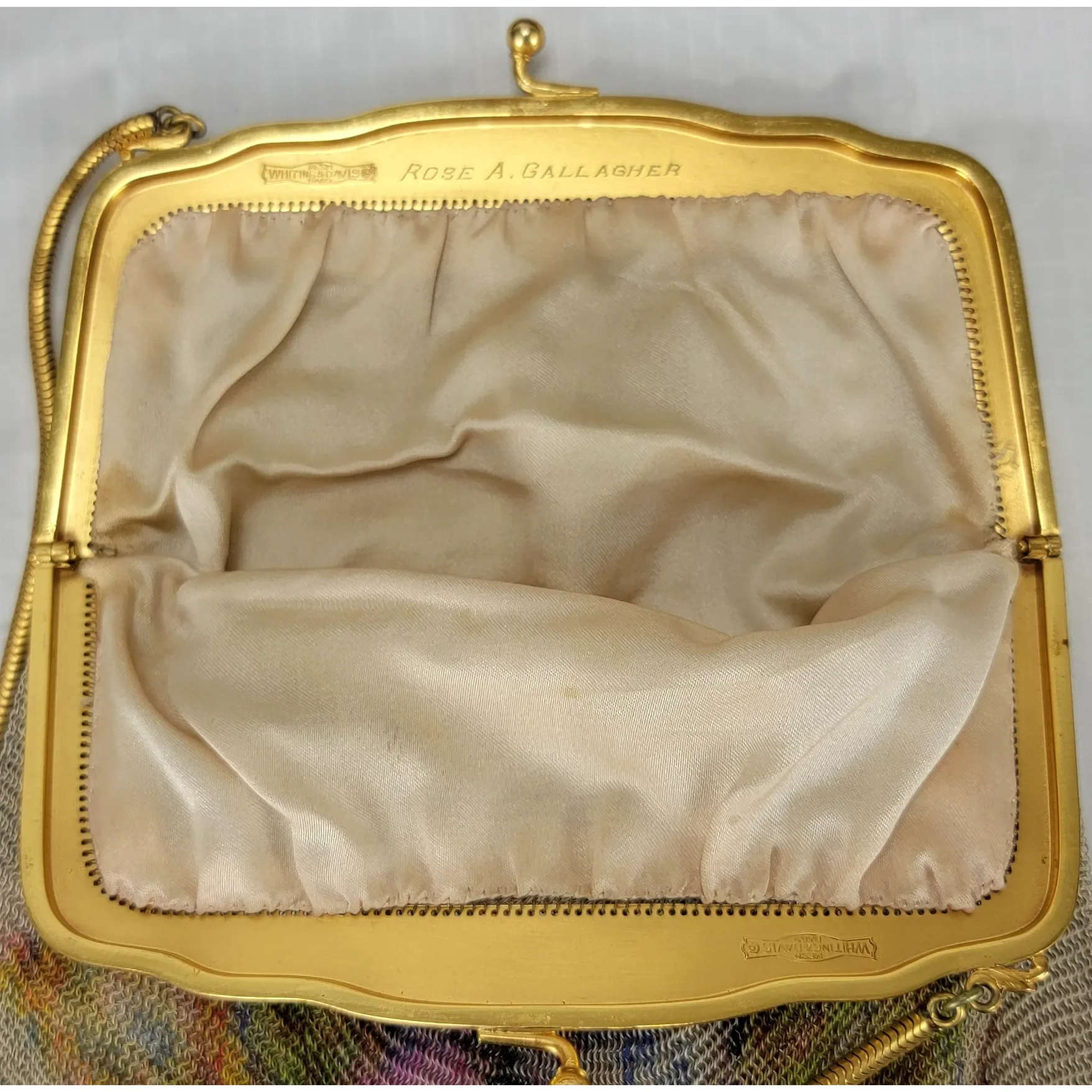 Art Deco Whiting & Davis Mesh Purse - Floral - View 9
