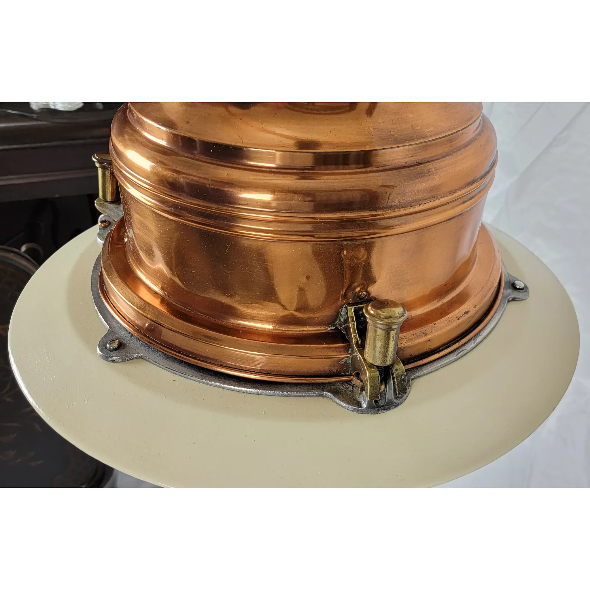 1937 English Copper Street Lamp Light Fixture - Fulham Di-Fractor Lantern - View 6