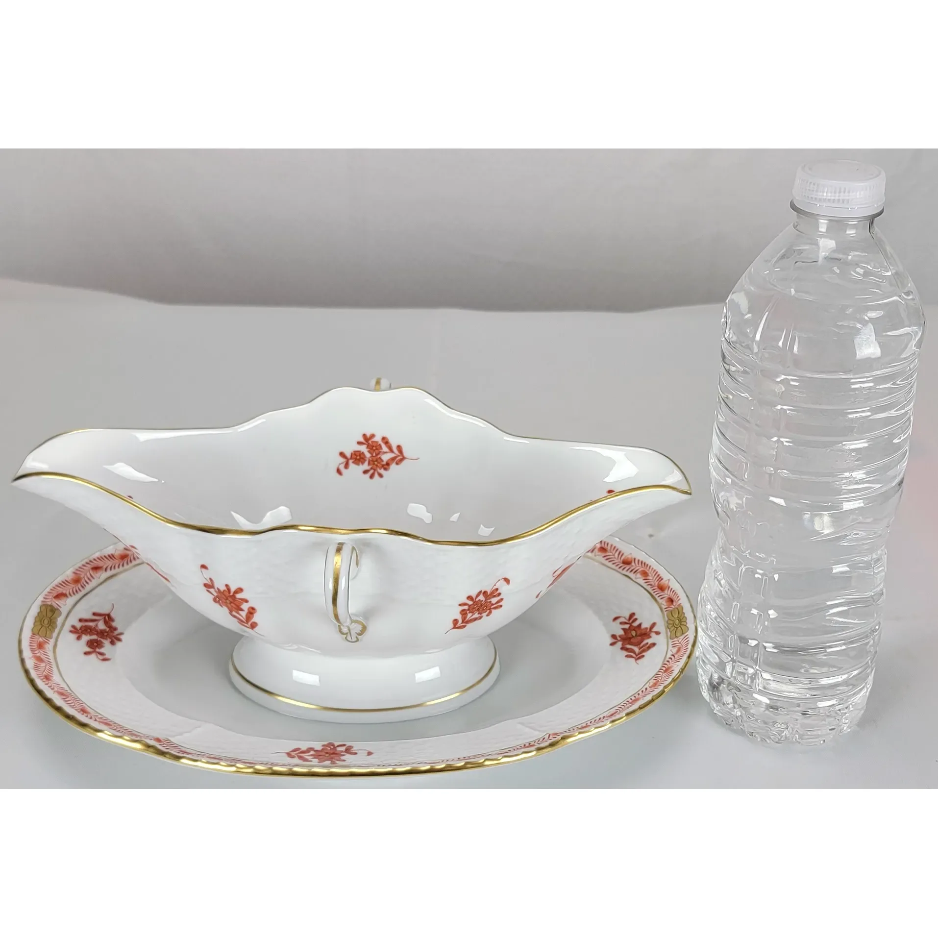 Herend Porcelain Chinese Bouquet Rust Gravy Boat A0G - View 2