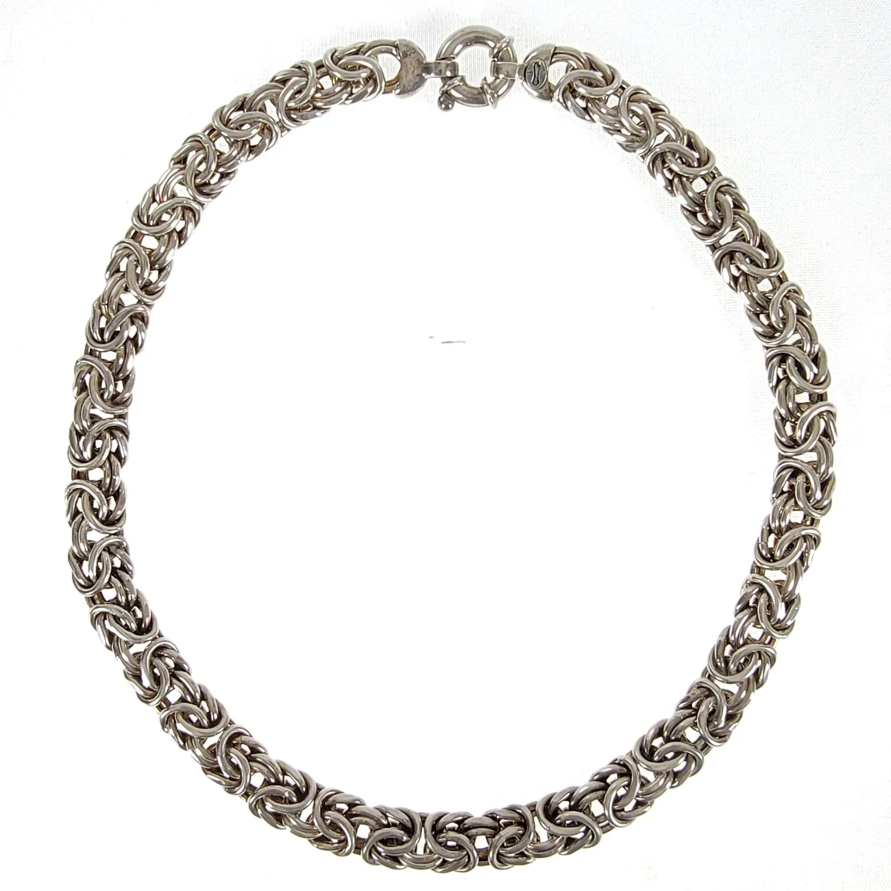 Vintage Oval Byzantine Necklace - Italy 925 - 88 Gram: silver, red (alternate view) - Jewelry