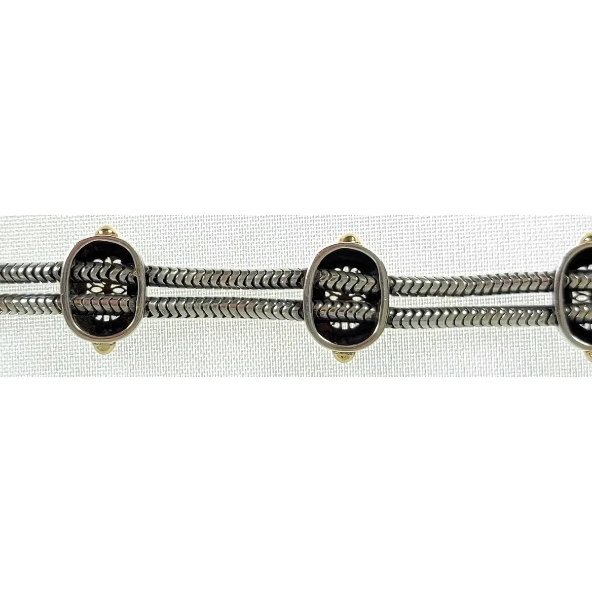Vintage William Schraft Heart Toggle Bracelet Sterling Silver 925 18K - View 6