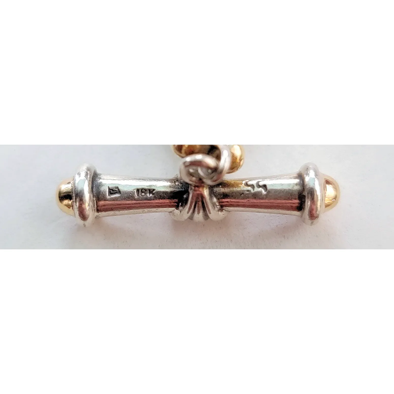 Vintage William Schraft Heart Toggle Bracelet Sterling Silver 925 18K - View 8