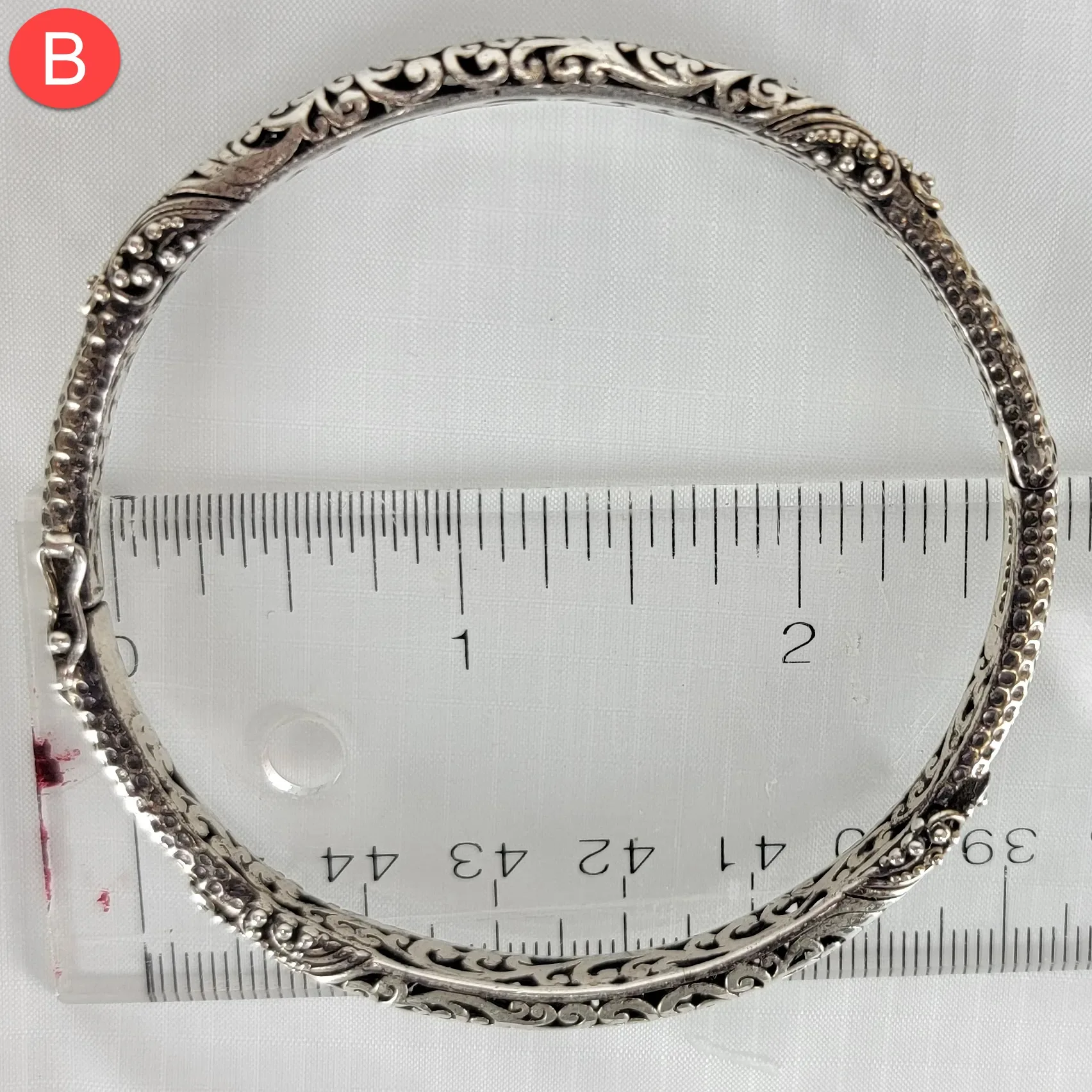 Set of 3 Sterling Silver 925 Sarda Bangle Bracelets - View 8
