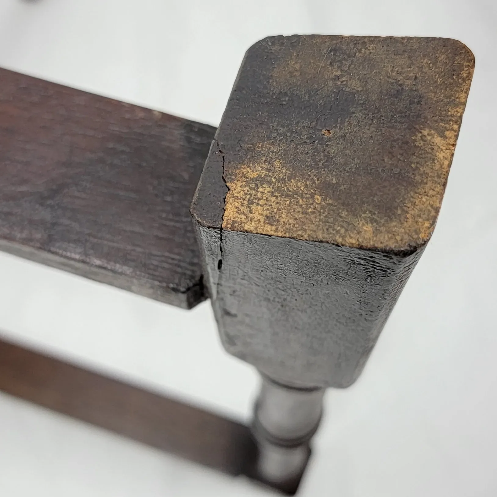 Large Antique Brass & Mahogany Folding Base Tray Table - View 12