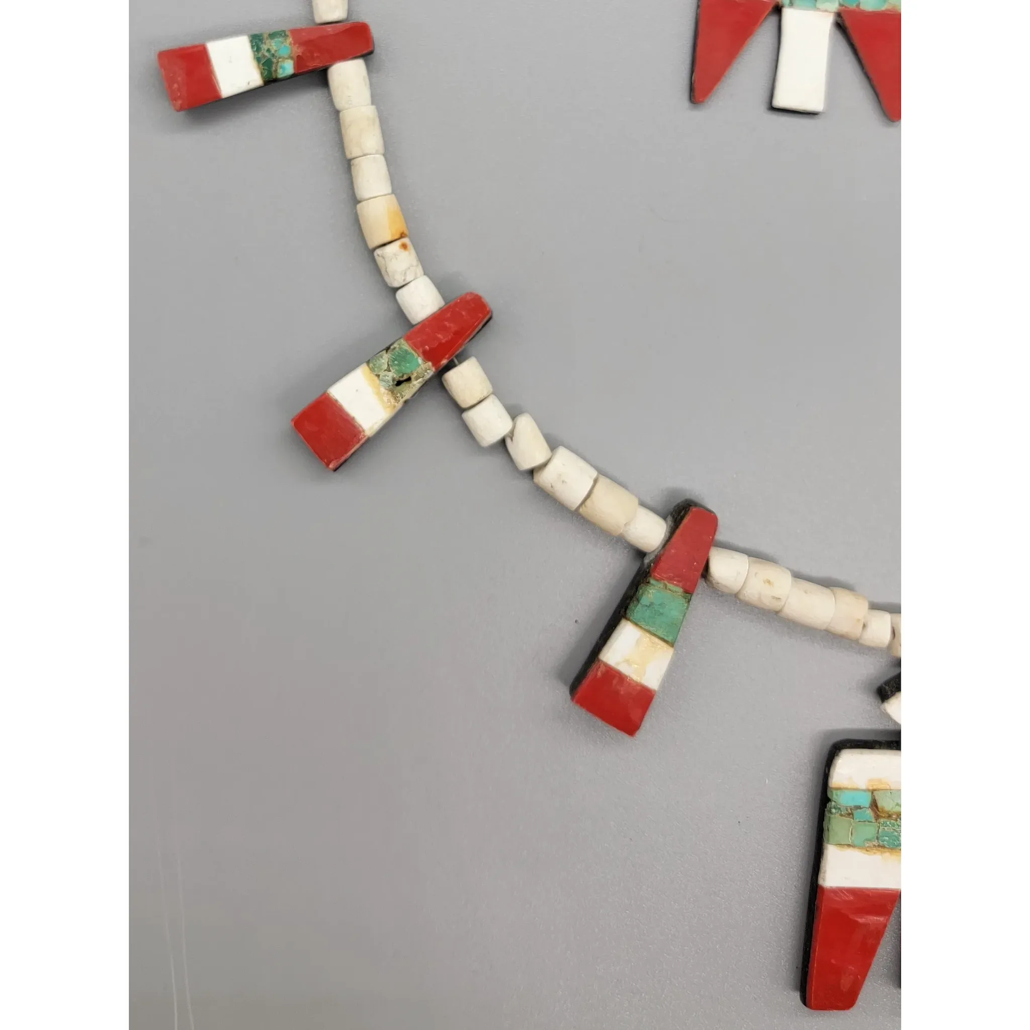 Vintage Santo Domingo Pueblo Thunderbird Necklace & Earrings - View 5