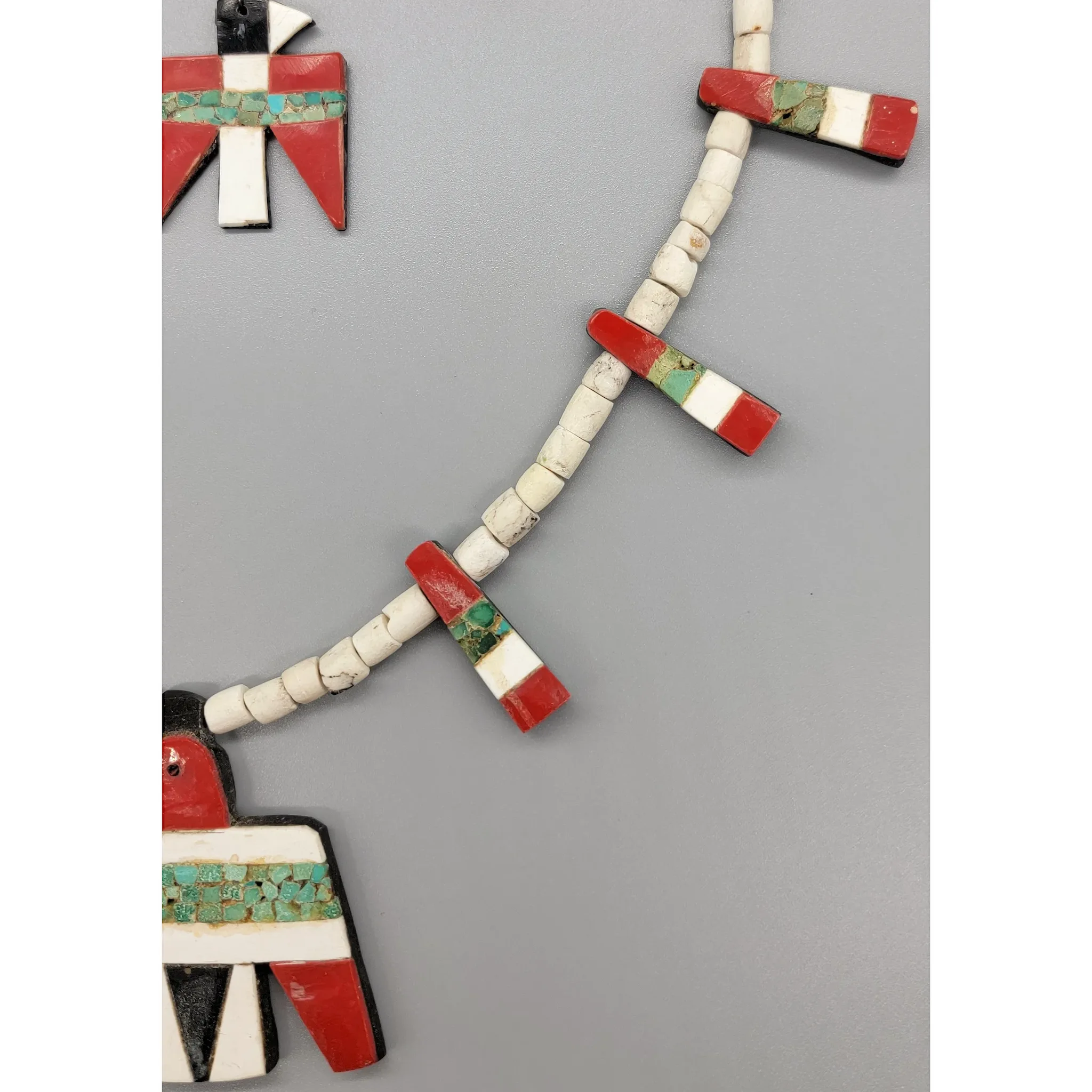 Vintage Santo Domingo Pueblo Thunderbird Necklace & Earrings - View 6