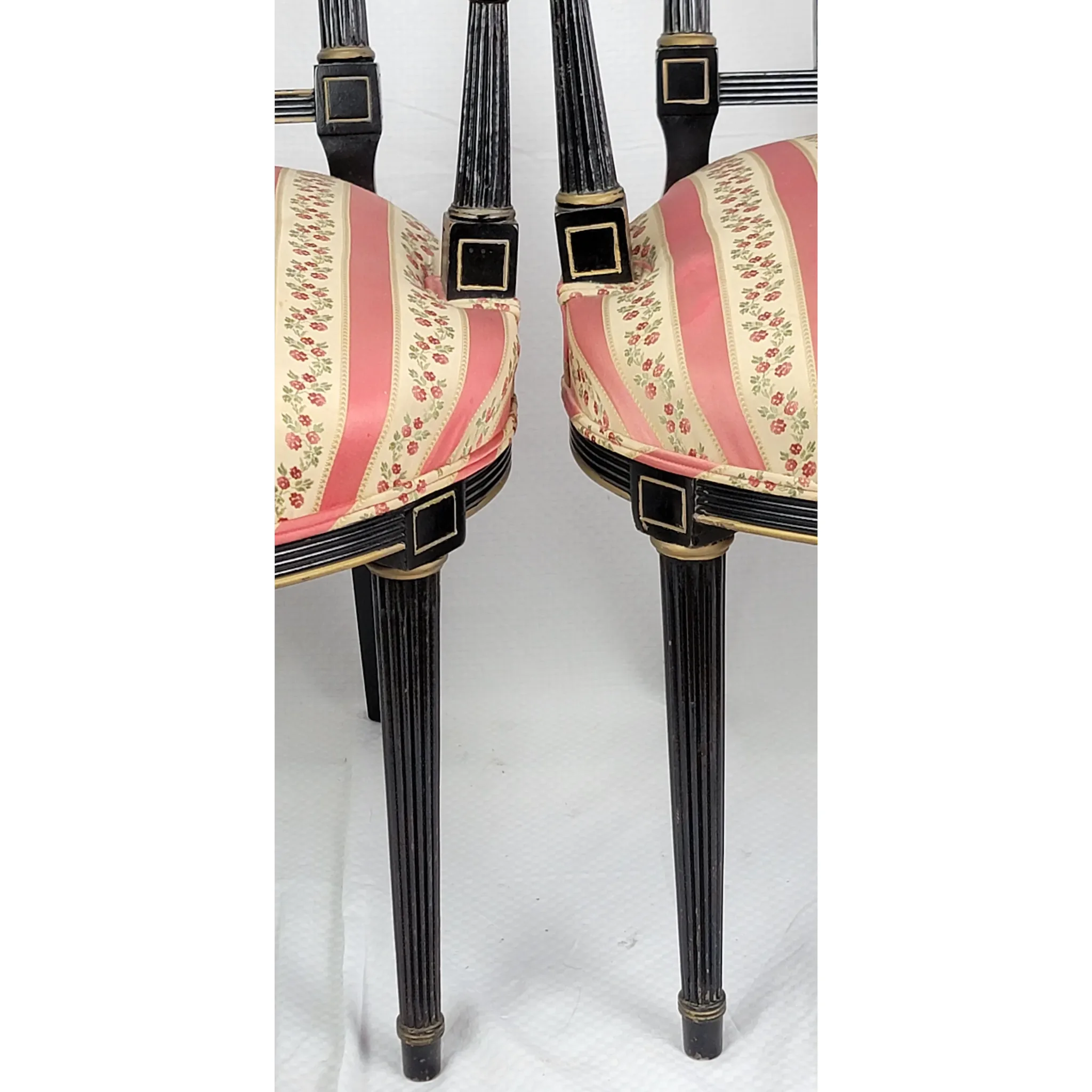 Pair Ebonized and Gilt Regency Arm Chairs - View 10