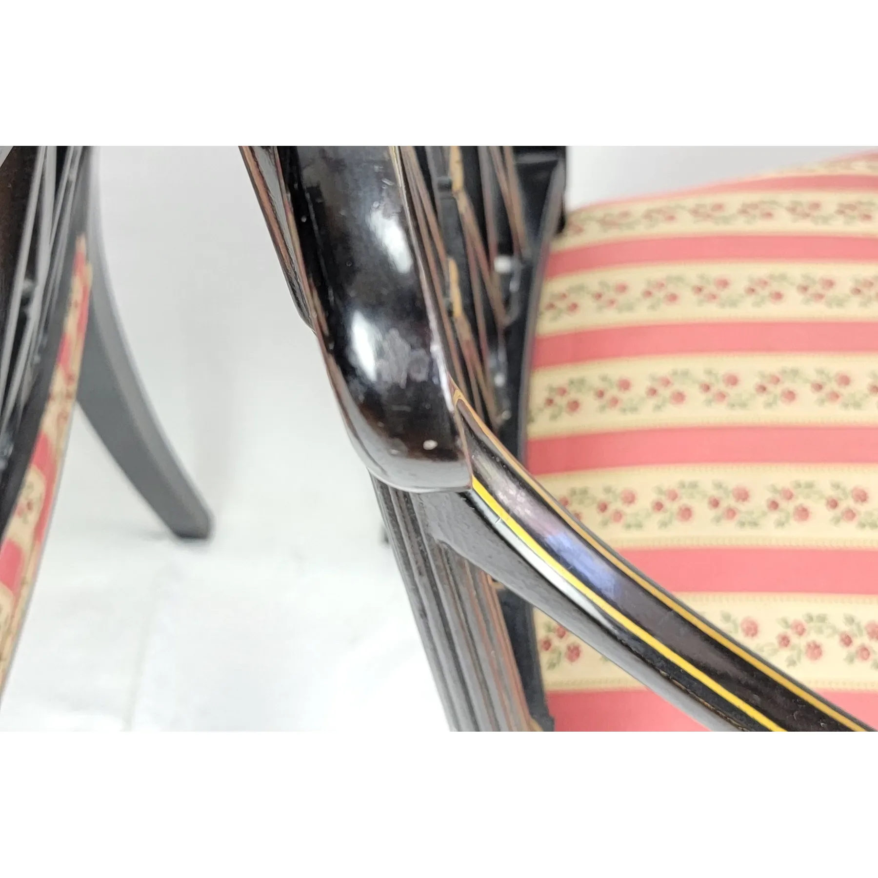 Pair Ebonized and Gilt Regency Arm Chairs - View 12