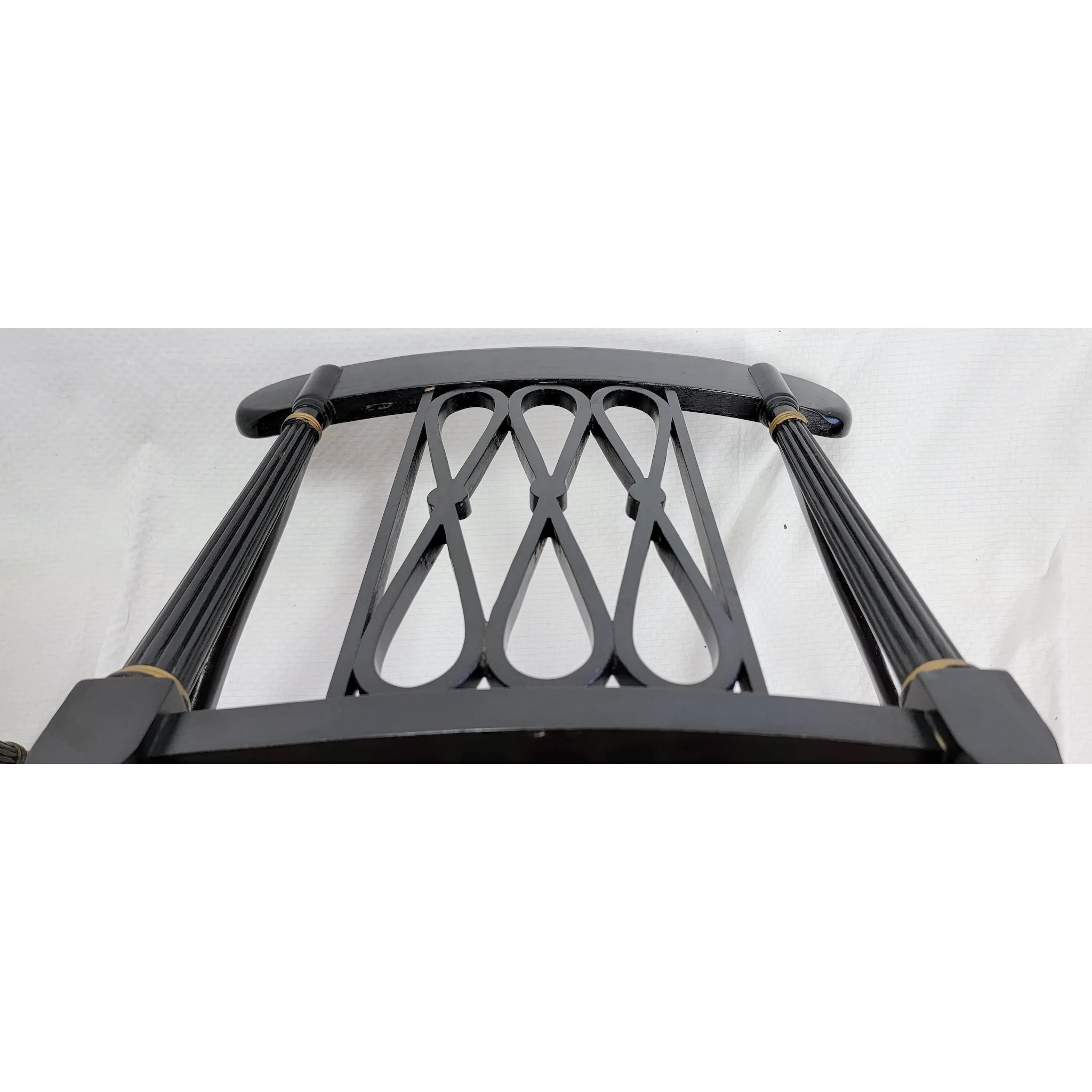 Pair Ebonized and Gilt Regency Arm Chairs - View 16