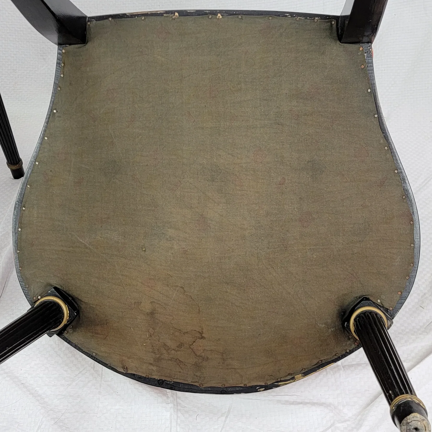 Pair Ebonized and Gilt Regency Arm Chairs - View 17