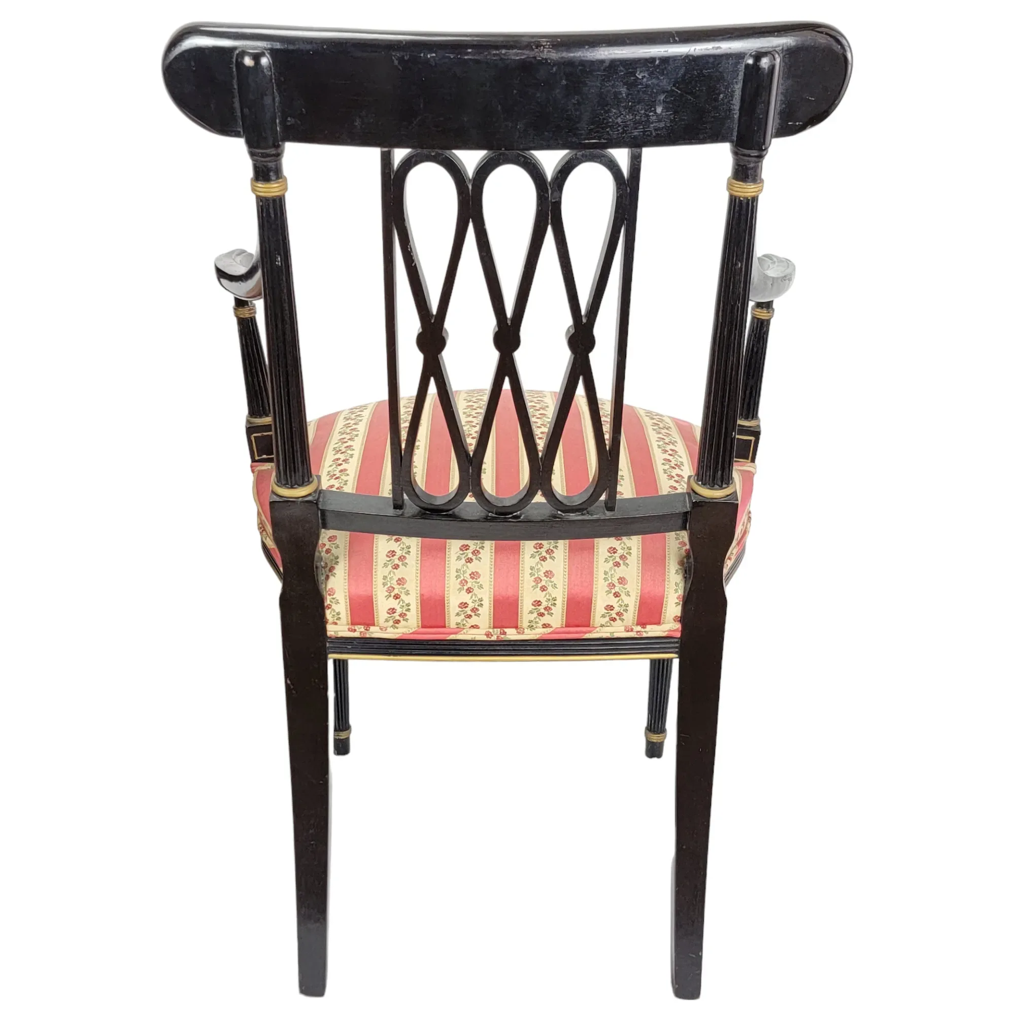 Pair Ebonized and Gilt Regency Arm Chairs - View 5