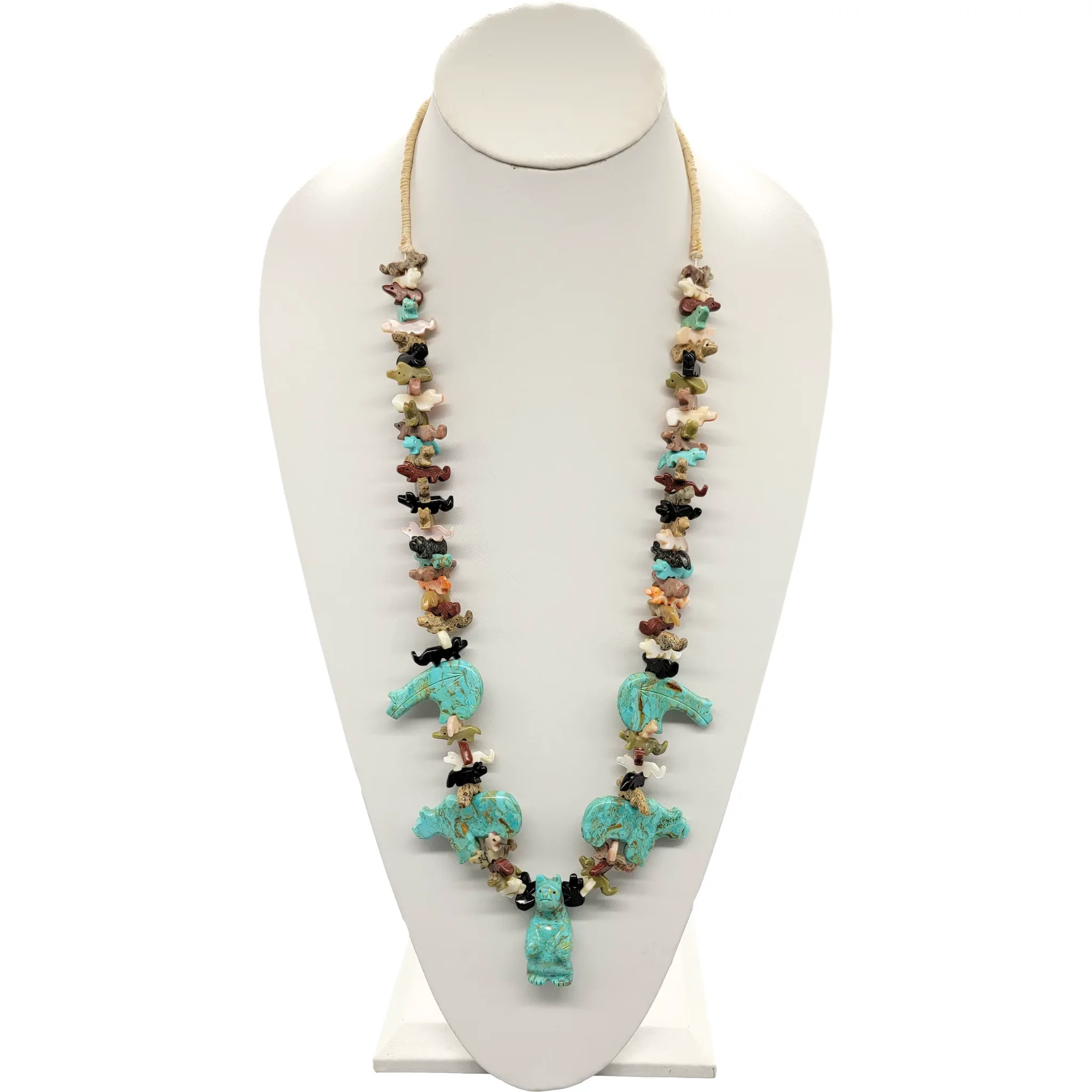 Vintage Navajo Fetish Bear Necklace