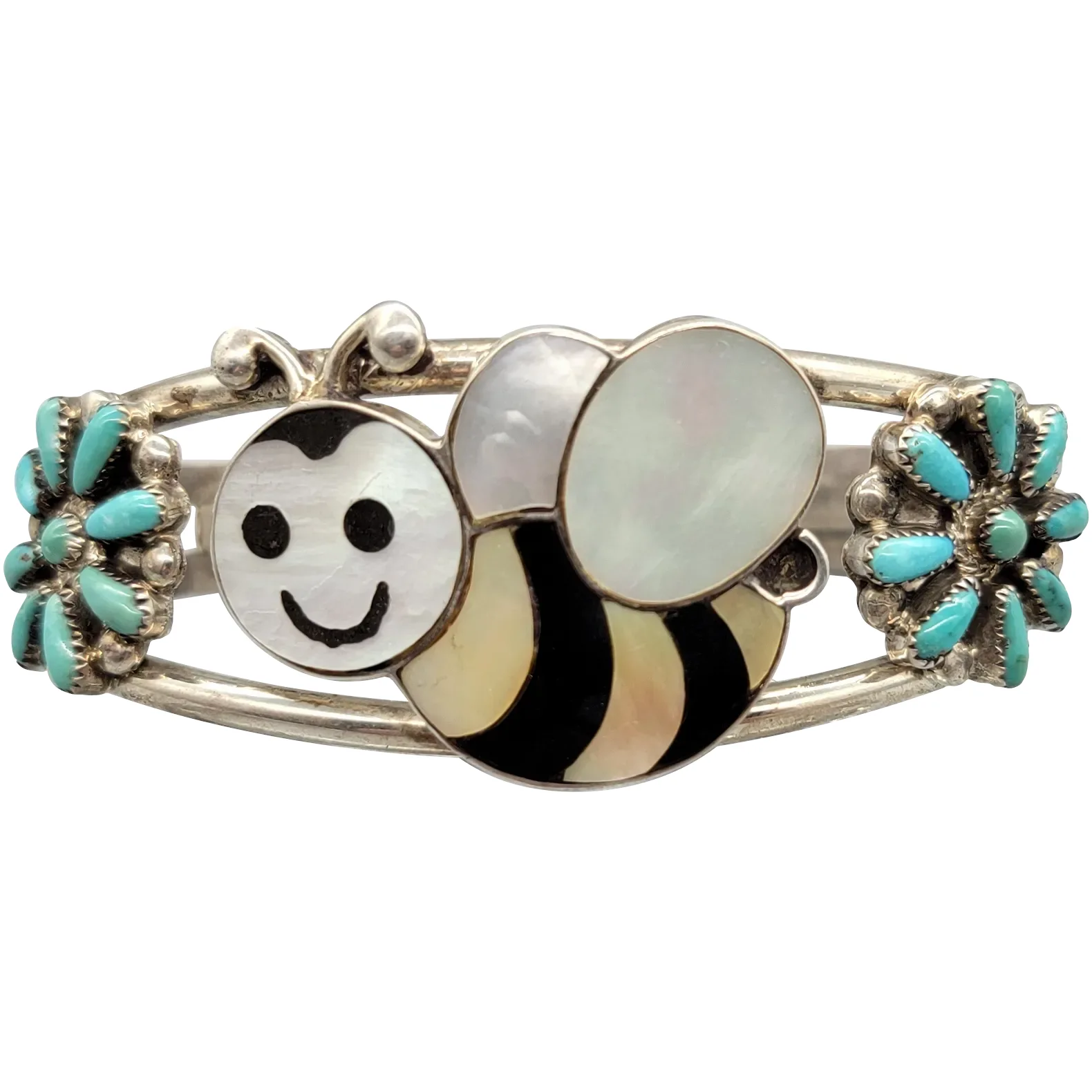 Zuni Bumble Bee Sterling Silver Bracelet - Don &amp; Viola Eriacho