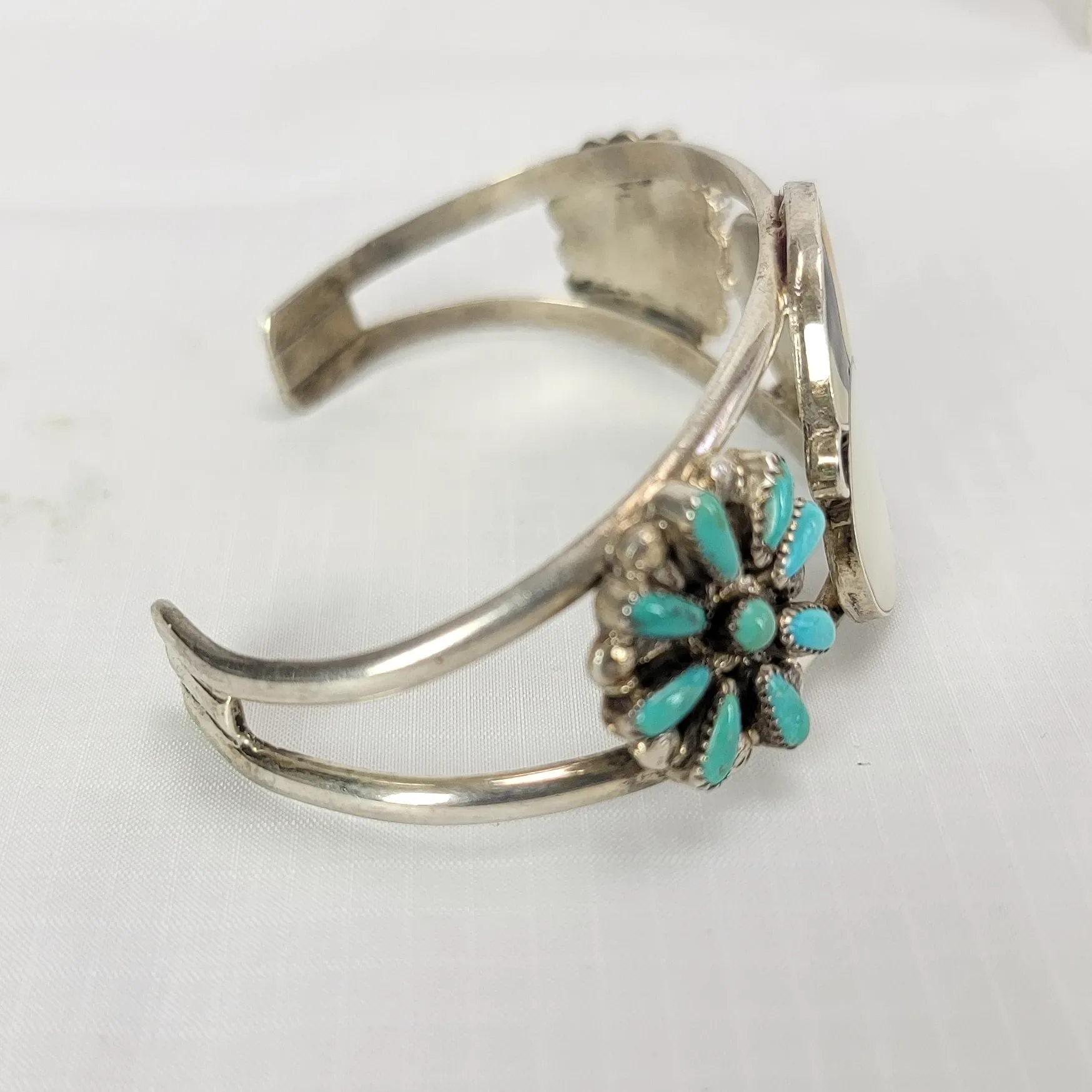 Zuni Bumble Bee Sterling Silver Bracelet - Don & Viola Eriacho - View 4