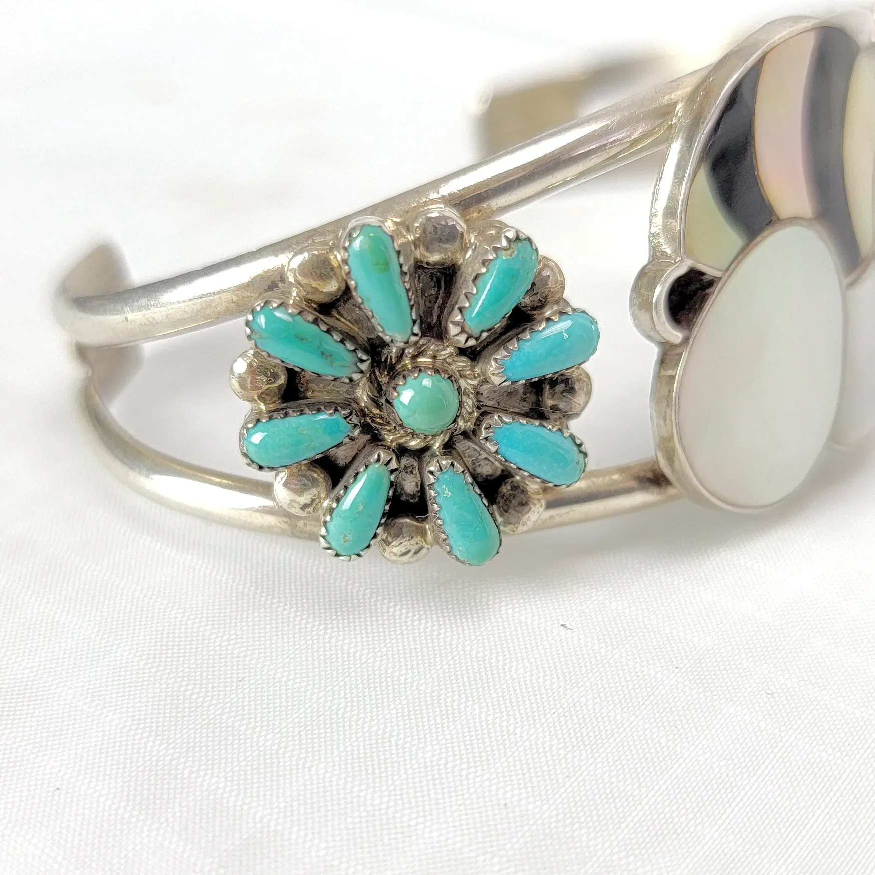 Zuni Bumble Bee Sterling Silver Bracelet - Don & Viola Eriacho - View 5