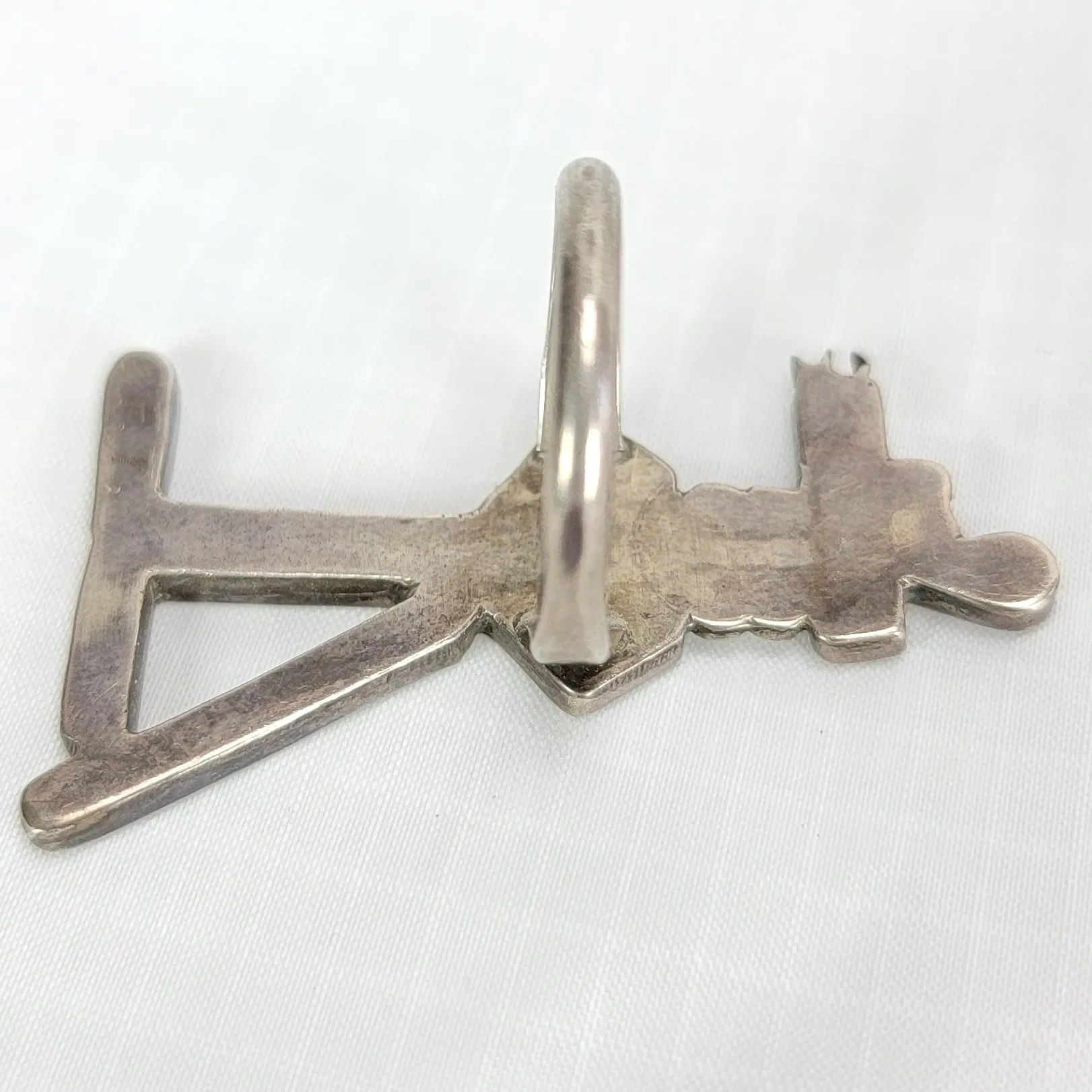 Vintage Zuni Pink Panther Ring - Sterling Silver and MOP - Scarce - View 6