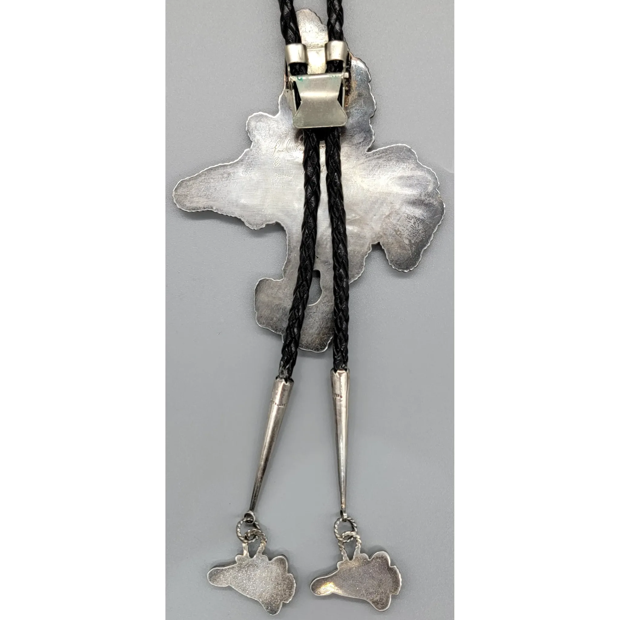 Vintage Zuni Flying Eagle Bolo Tie - Paul Peyketewa Jr - View 7