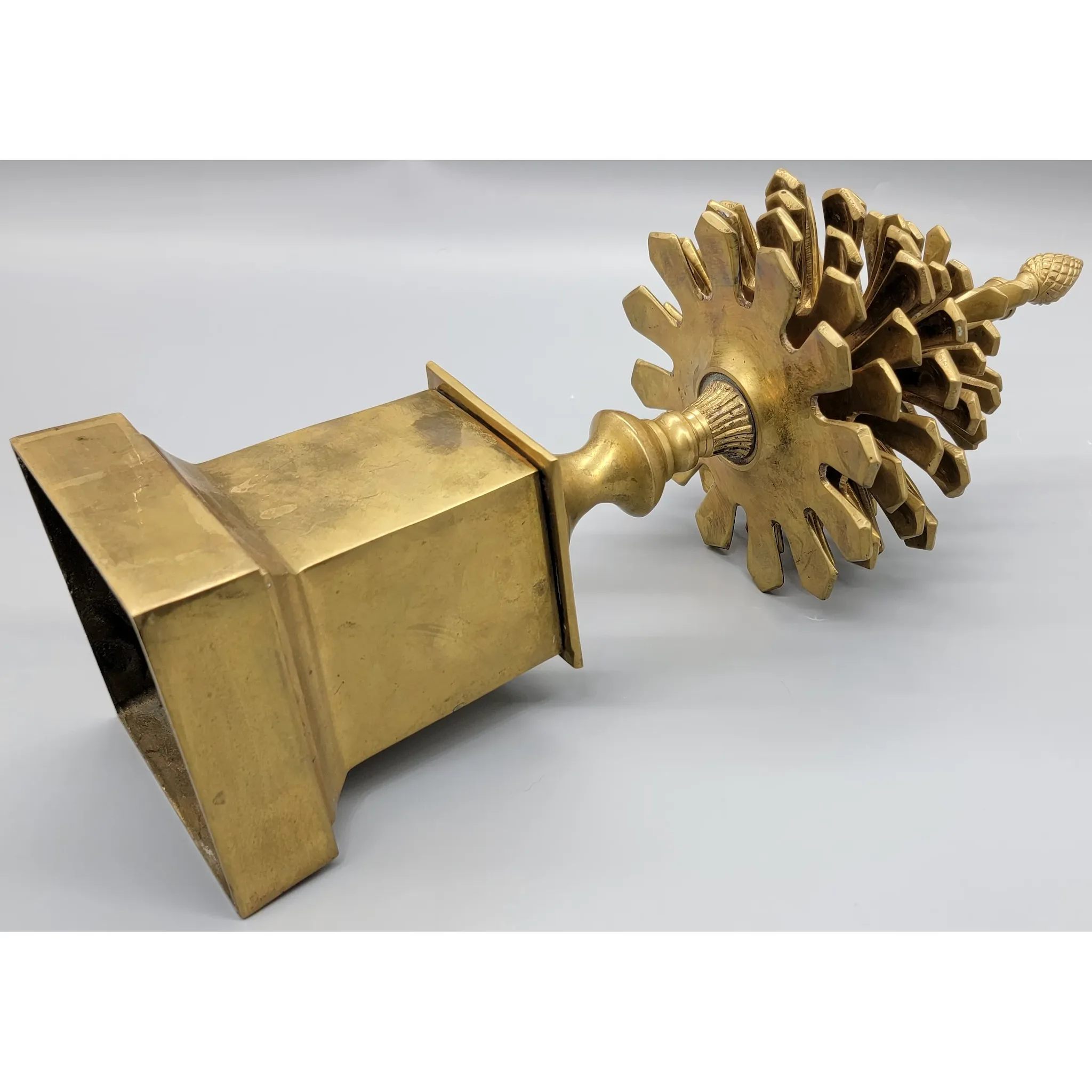 Pair Mottahedeh Solid Brass Pinecone Garnitures - View 4