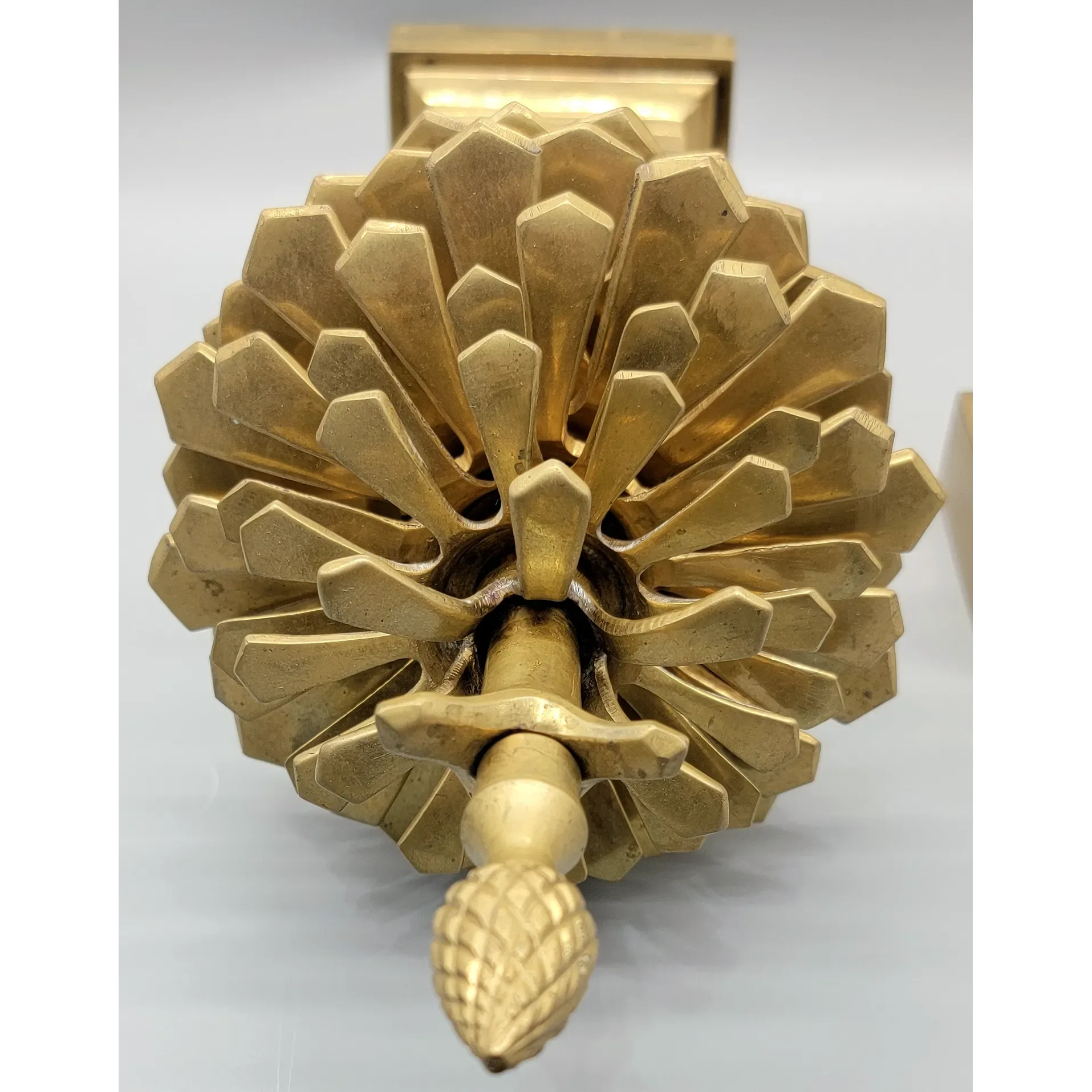 Pair Mottahedeh Solid Brass Pinecone Garnitures - View 6