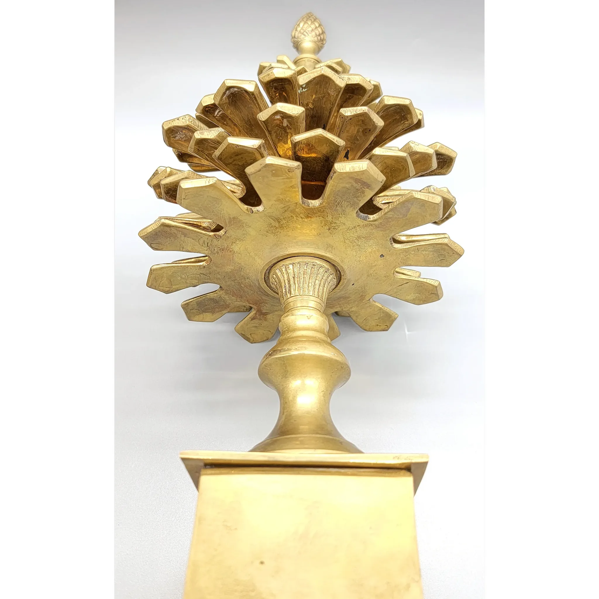 Pair Mottahedeh Solid Brass Pinecone Garnitures - View 7