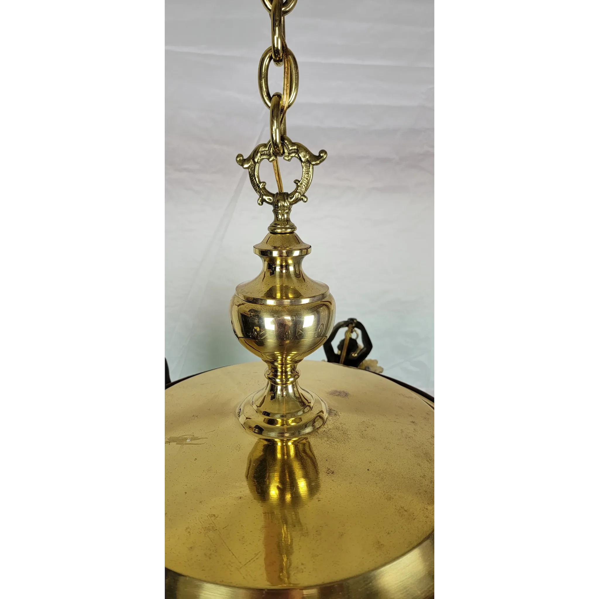 Antique Brass 5 Light Figural Maiden Fixture - Aurene Glass Shades: glass, red, antique, antique (view 14) - Lighting