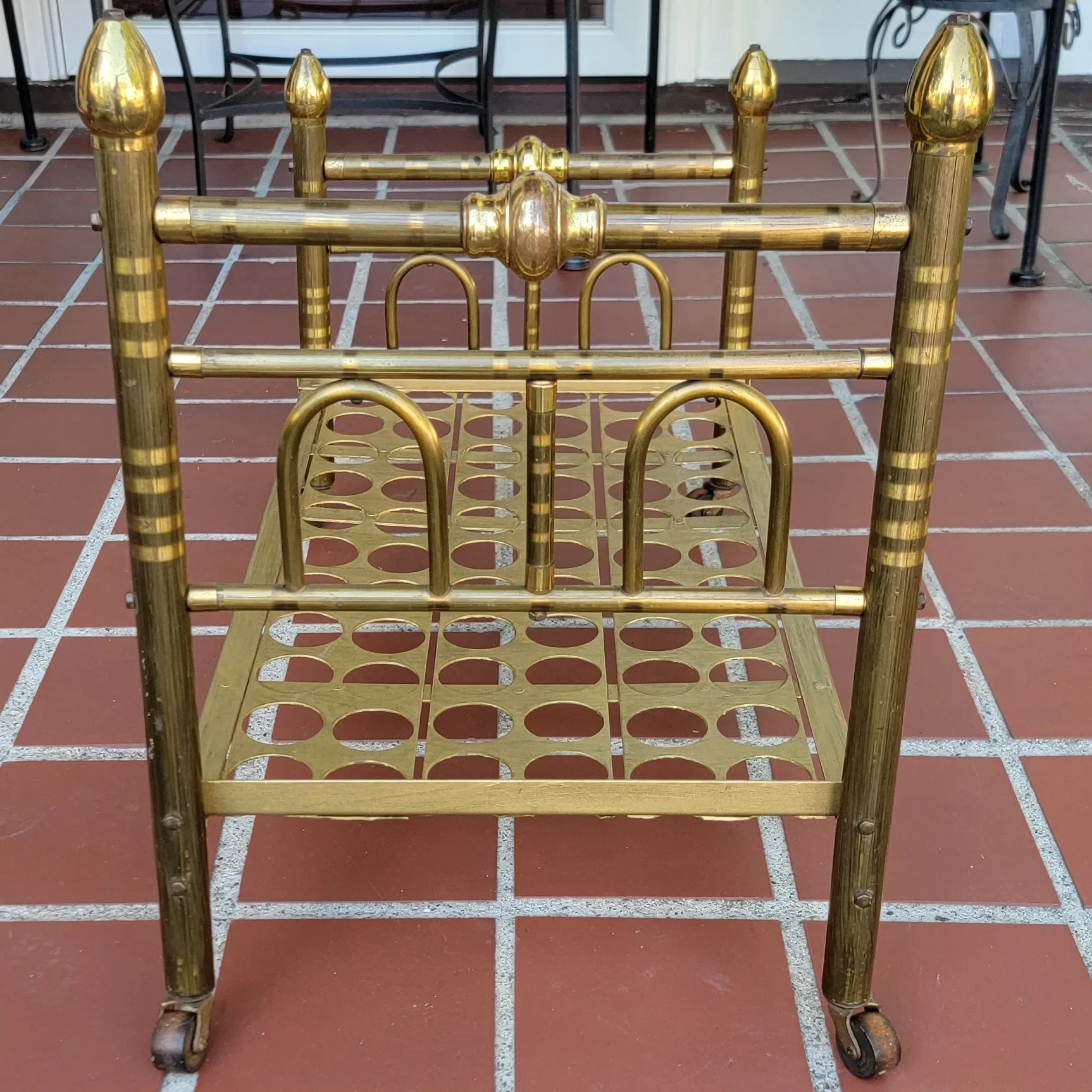 Early 20th Century Large Brass Doll Bed - for dolls up to 23"L - View 12