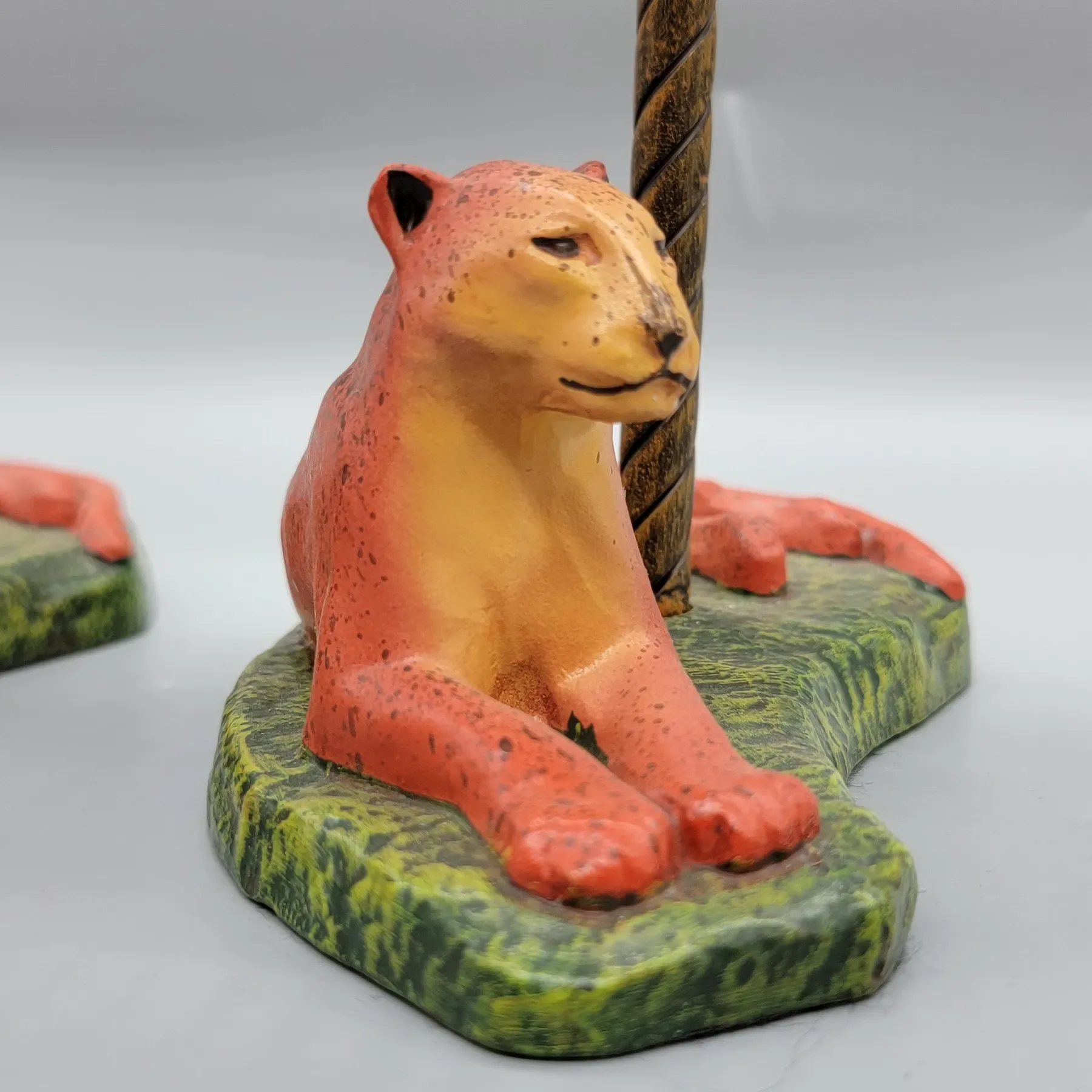 Pair Petites Choses Leopard Lying Down Metal Candlesticks - Big Cat - View 5