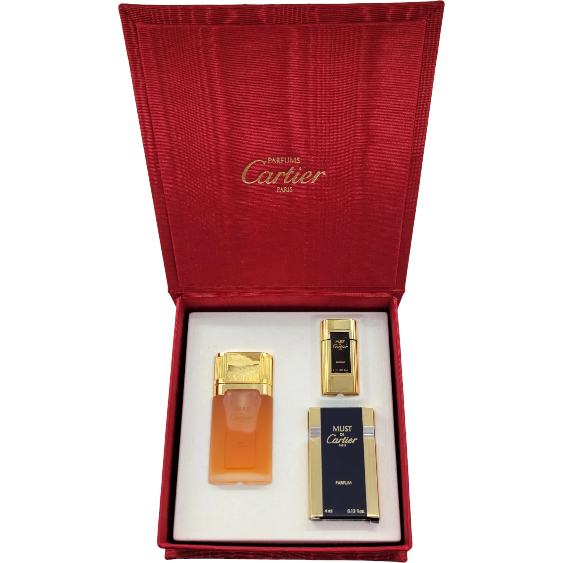 Vintage Cartier Fabric Gift Box MUST Parfum and Eau de Toilette