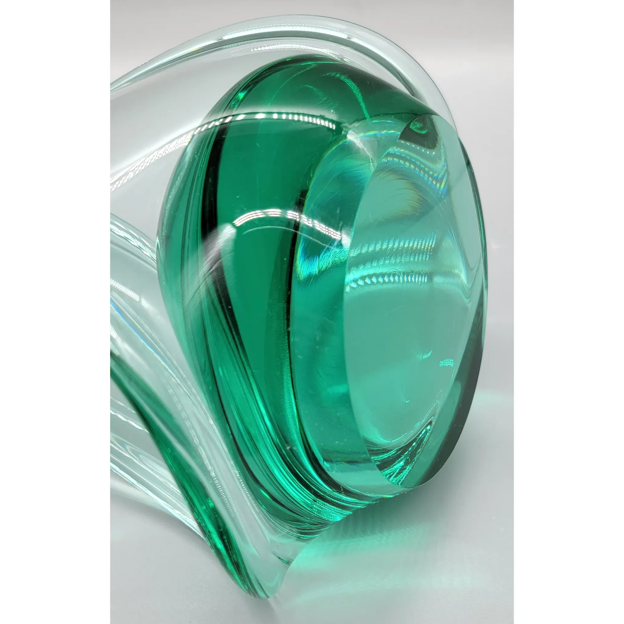 Vintage Art Glass Scupture - Heavy Magnifying Base - View 11