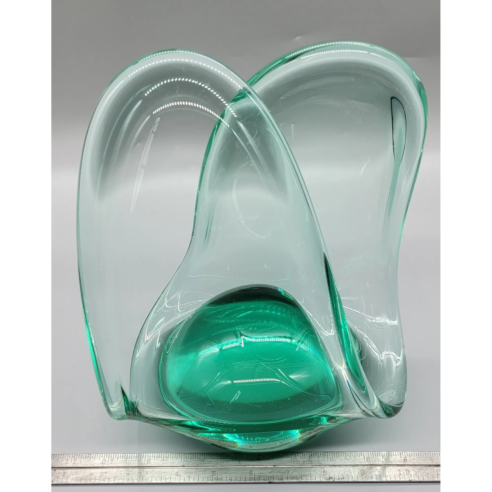 Vintage Art Glass Scupture - Heavy Magnifying Base - View 2