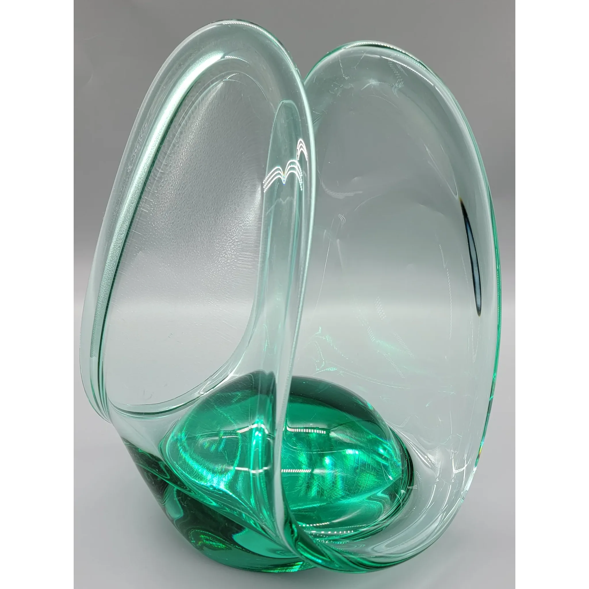 Vintage Art Glass Scupture - Heavy Magnifying Base - View 3