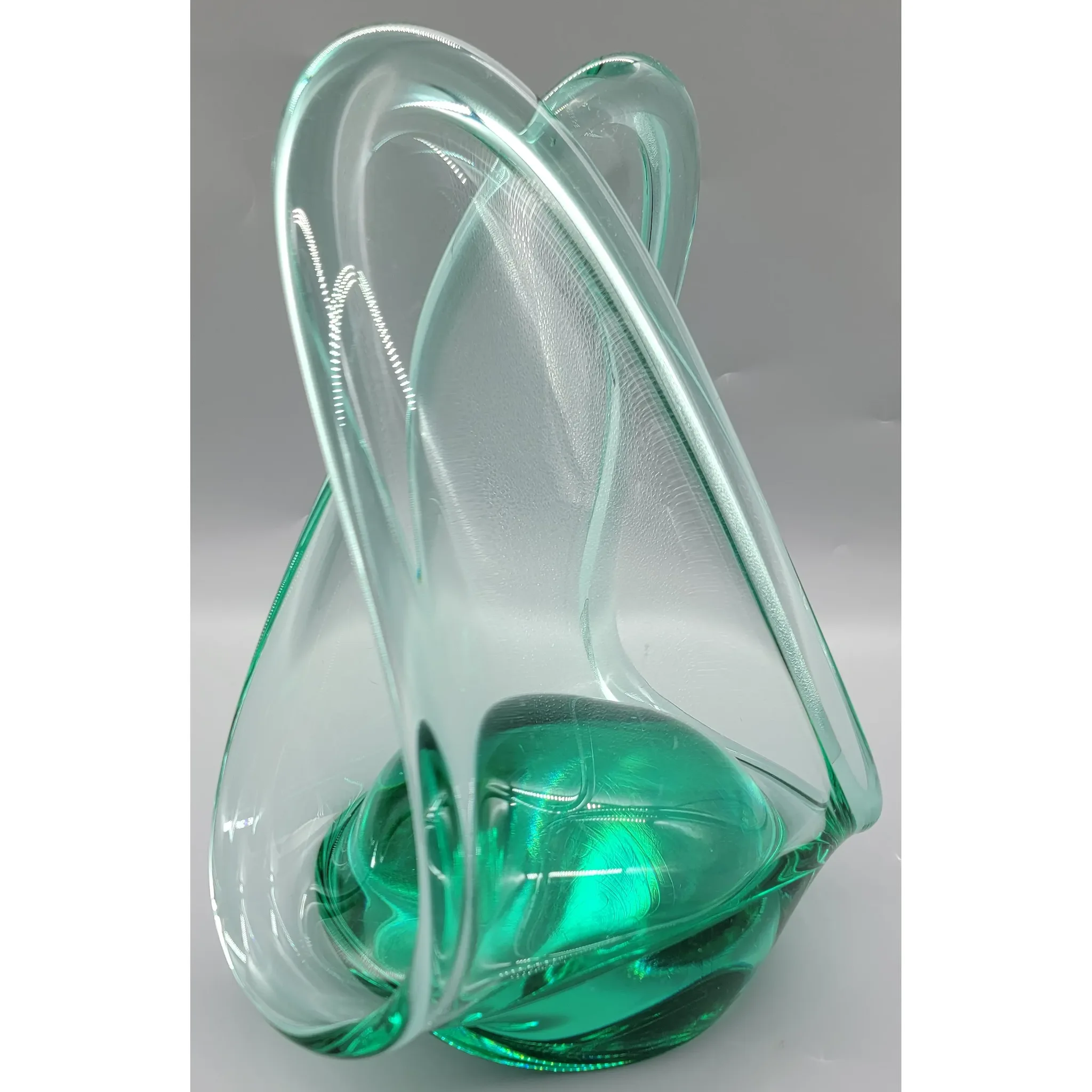 Vintage Art Glass Scupture - Heavy Magnifying Base - View 4