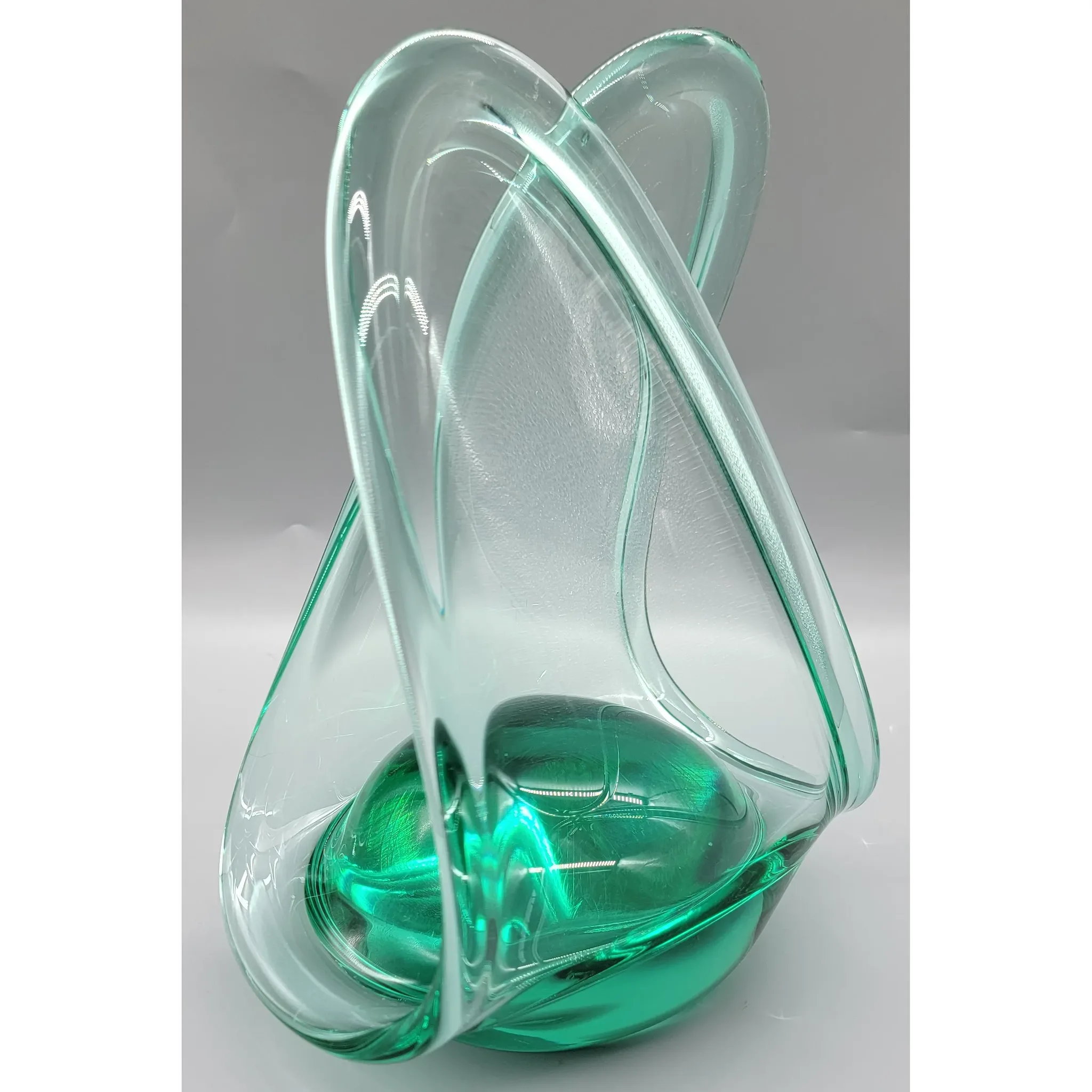 Vintage Art Glass Scupture - Heavy Magnifying Base - View 7