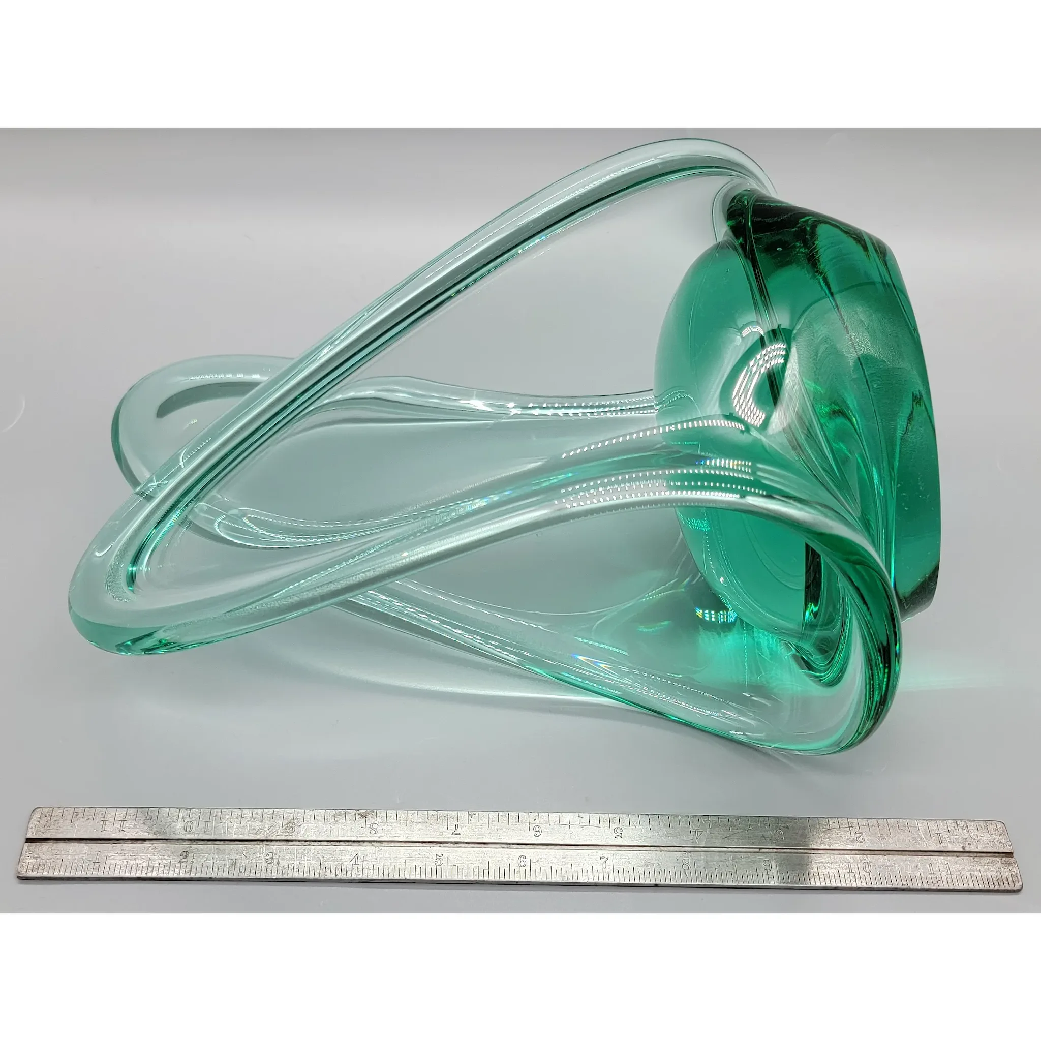Vintage Art Glass Scupture - Heavy Magnifying Base - View 9