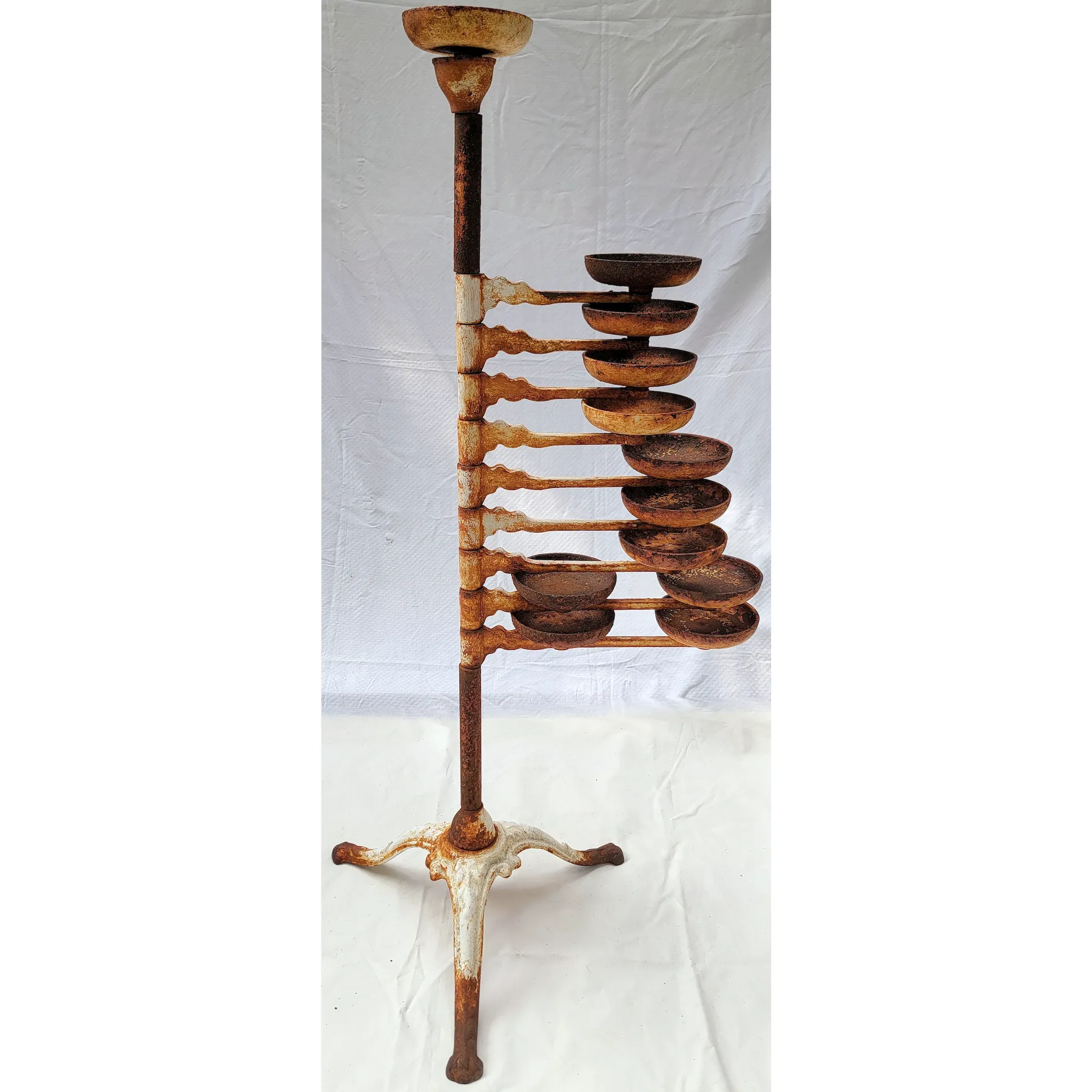 Antique Victorian Cast Iron Articulated 12 Plant Stand - View 3