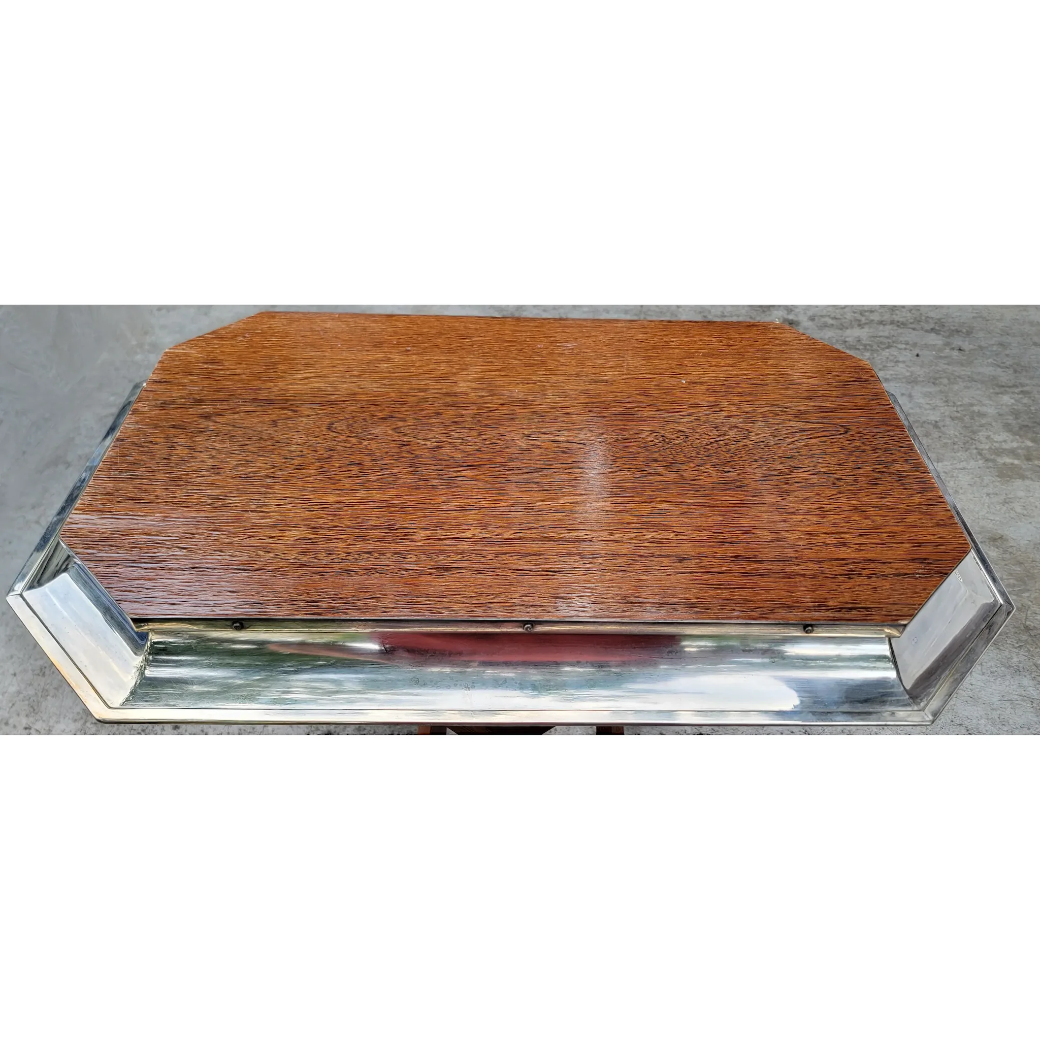 Scarce St. James Brazil Folding Tray Table - Silverplate & Wood - Late Mid-Century - View 13