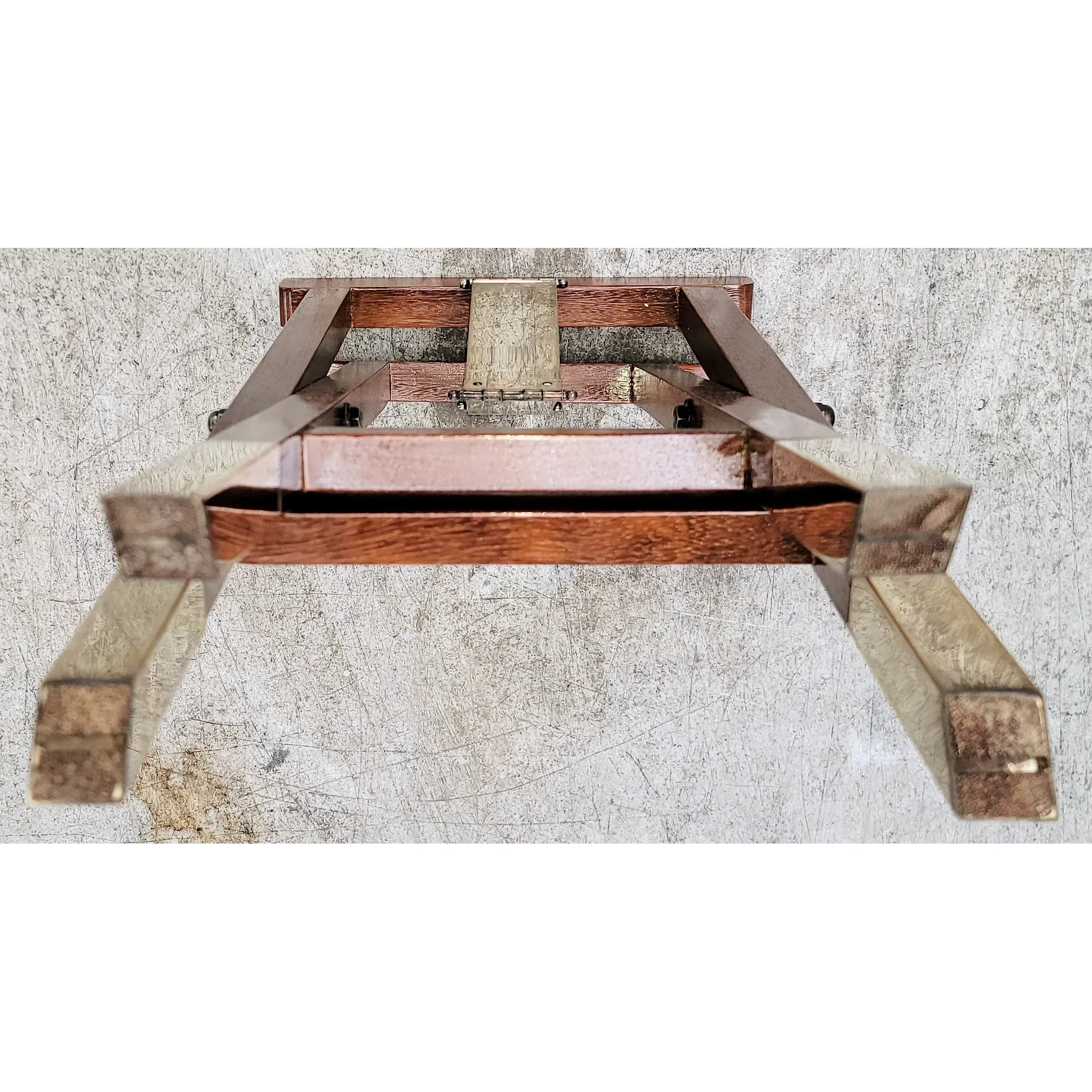 Scarce St. James Brazil Folding Tray Table - Silverplate & Wood - Late Mid-Century - View 7