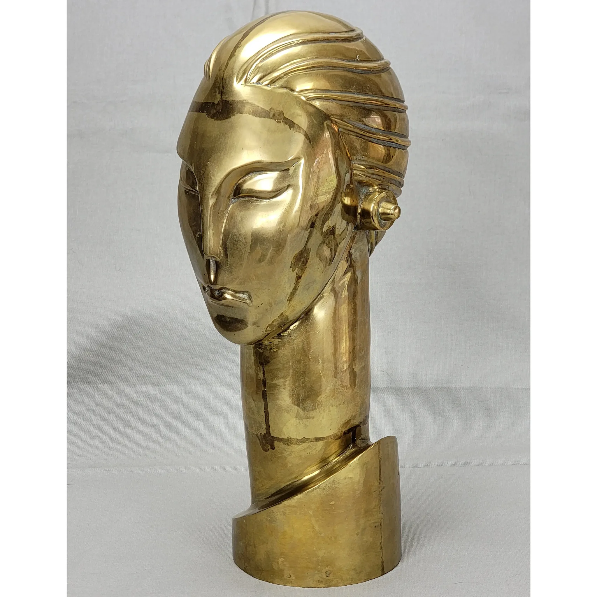 Brass Modernist/Futuristic Bust/Sculpture by Balos - View 6