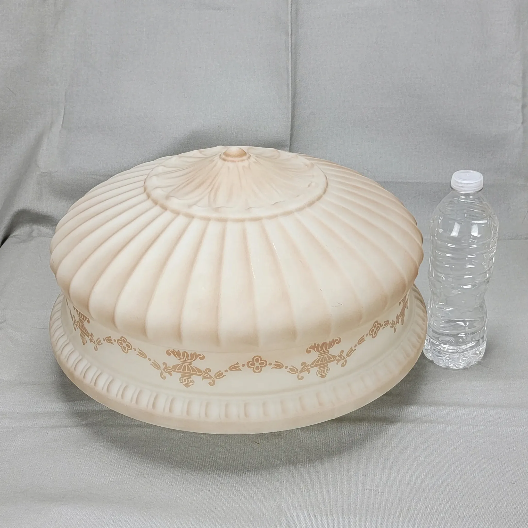Victorian Flush Mount Fixture - Large Embossed Shade - View 4