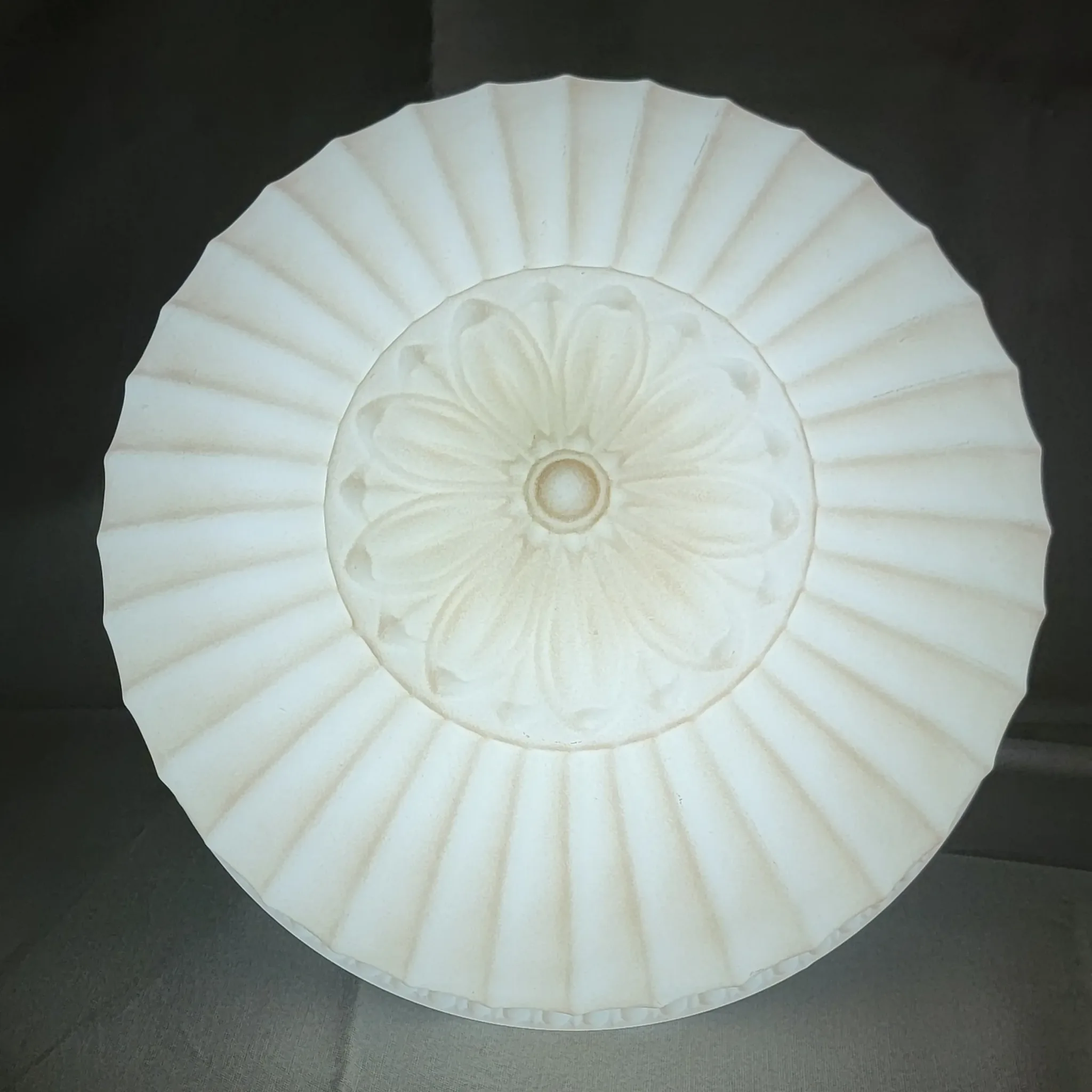 Victorian Flush Mount Fixture - Large Embossed Shade - View 6