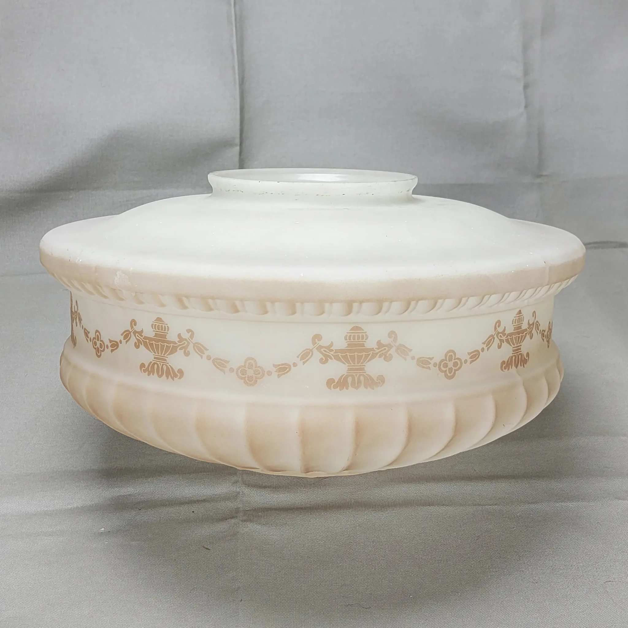 Victorian Flush Mount Fixture - Large Embossed Shade - View 7