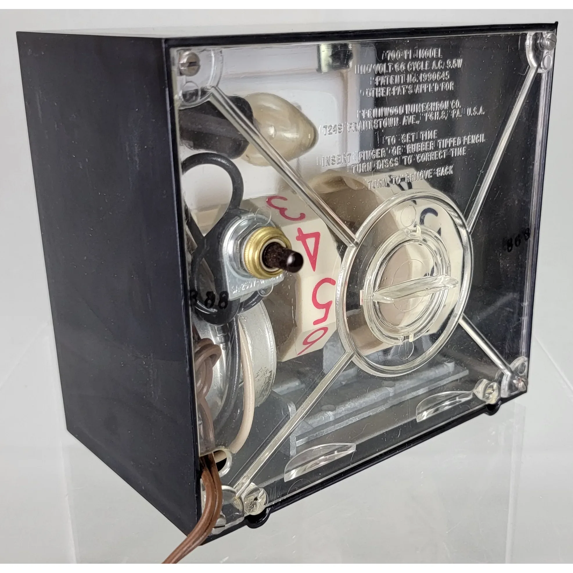 Vintage Tele-Vision Lamp Clock - No. 700 P1 Photo Ident  - W.A. Tony Boyle - Mine Workers Union - View 10