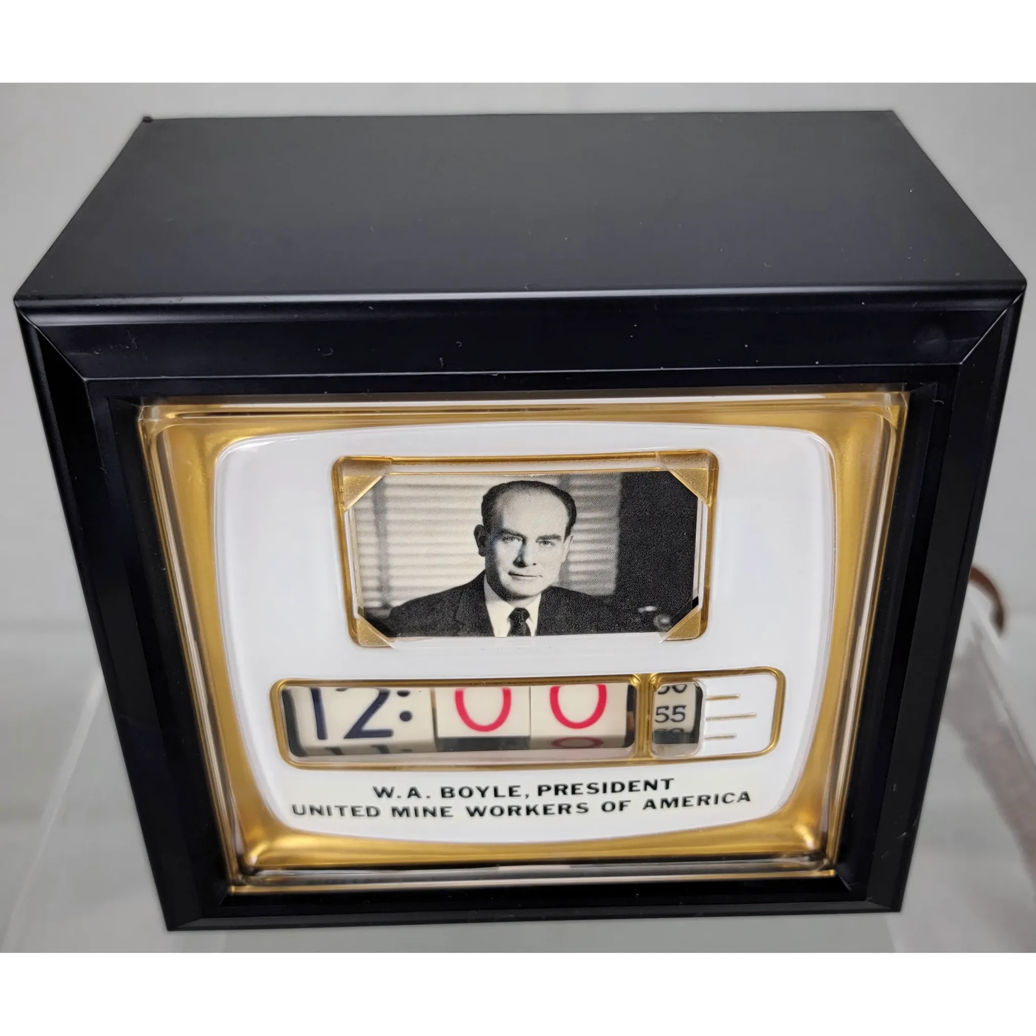 Vintage Tele-Vision Lamp Clock - No. 700 P1 Photo Ident  - W.A. Tony Boyle - Mine Workers Union - View 2