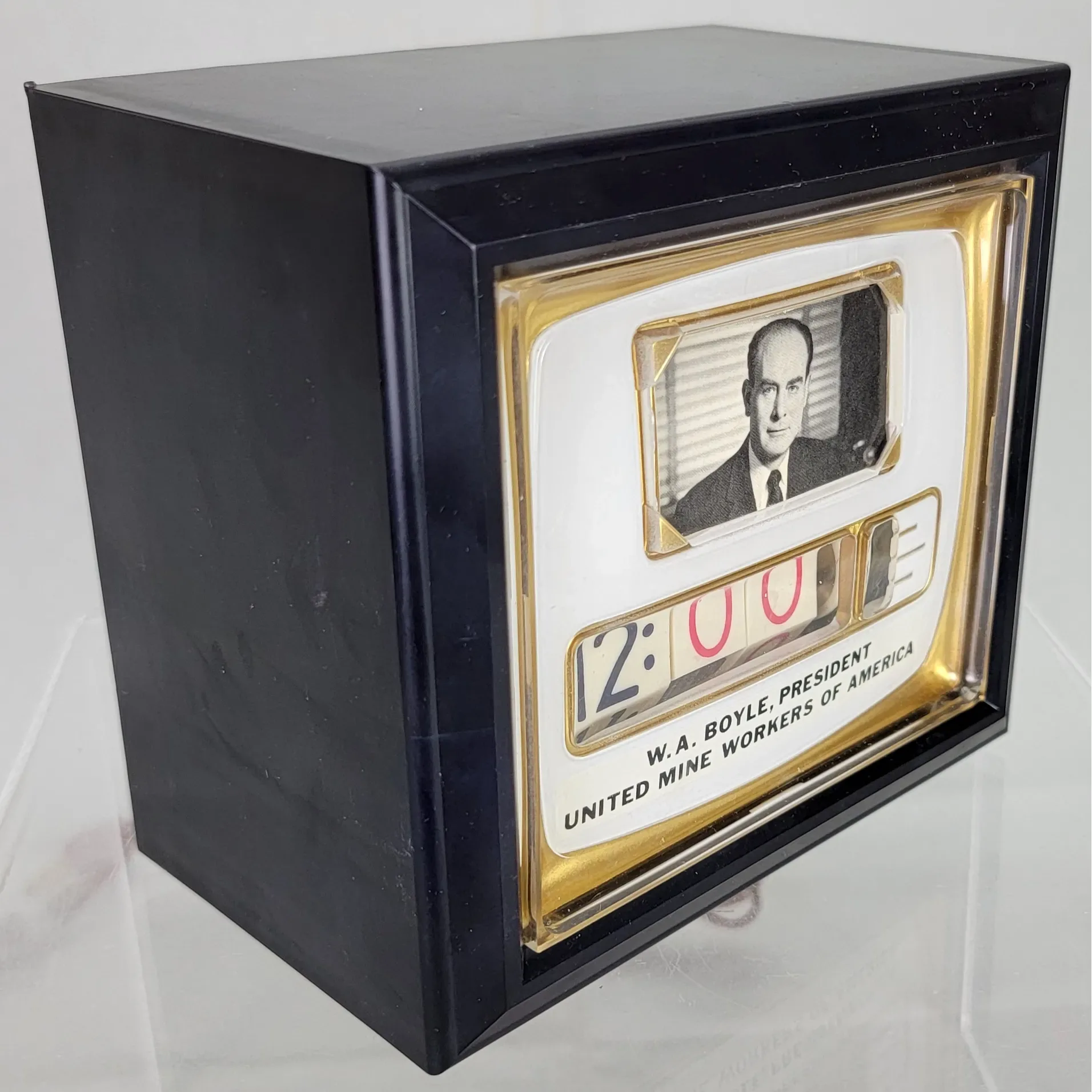 Vintage Tele-Vision Lamp Clock - No. 700 P1 Photo Ident  - W.A. Tony Boyle - Mine Workers Union - View 3